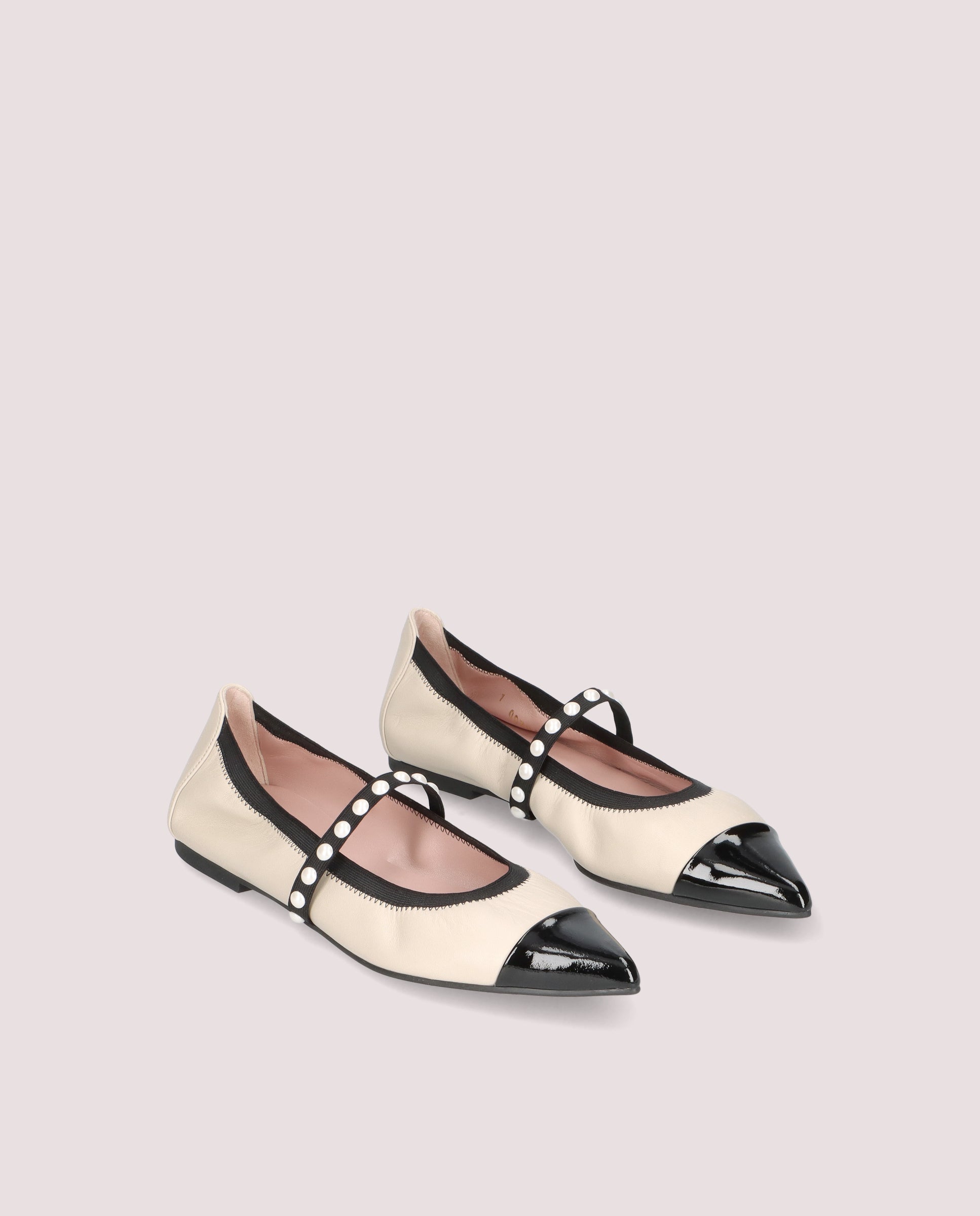 Ella White Skin Ballerinas