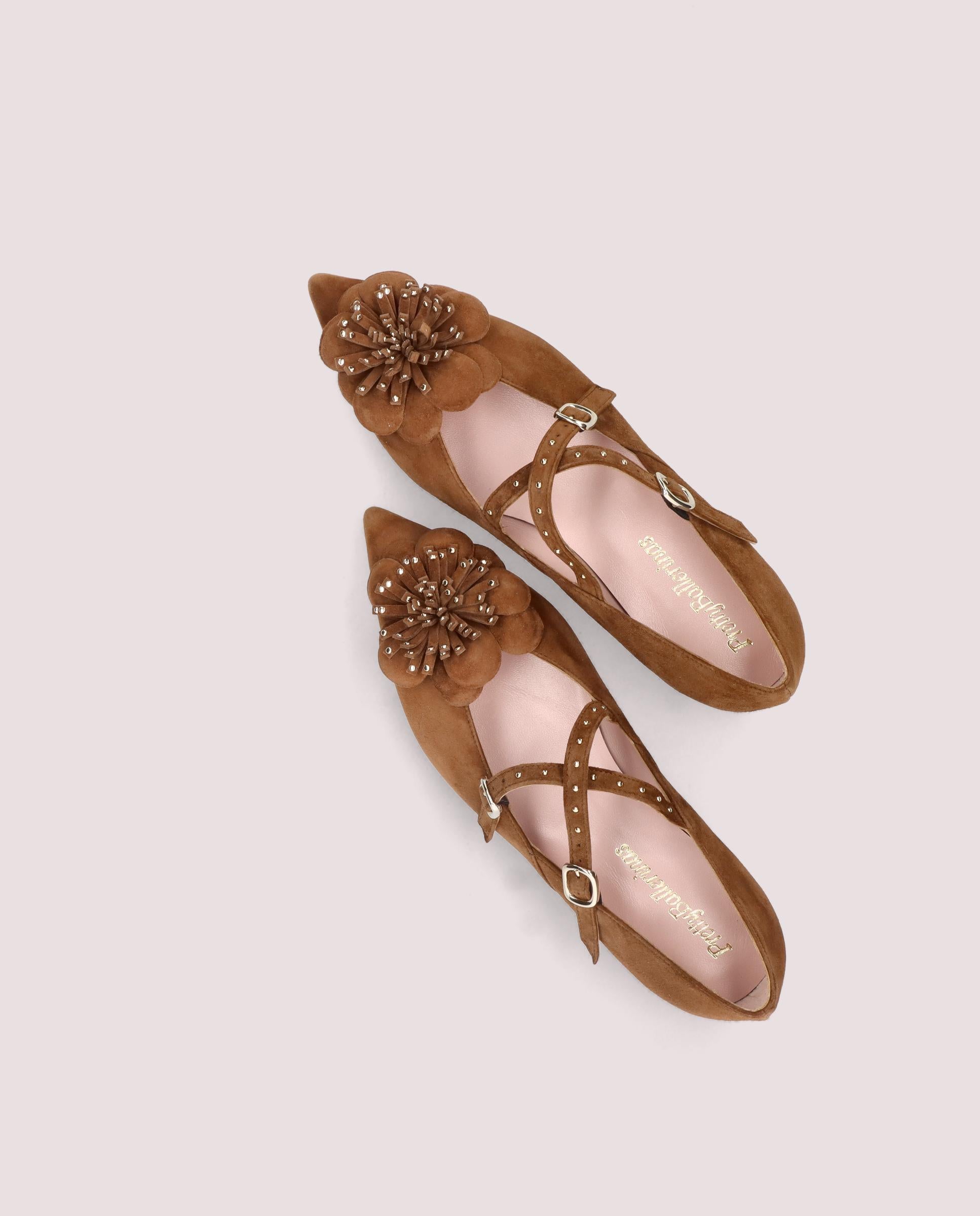 Brown Suede Ella Ballet Flats