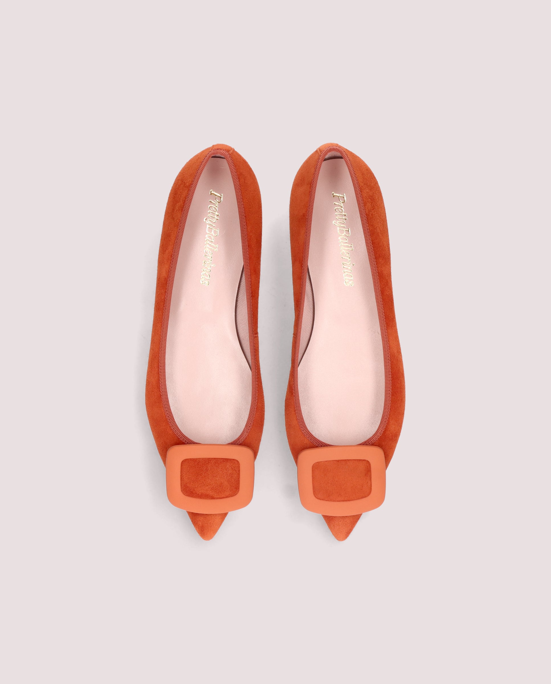 Ella Orange Suede Ballet Flats