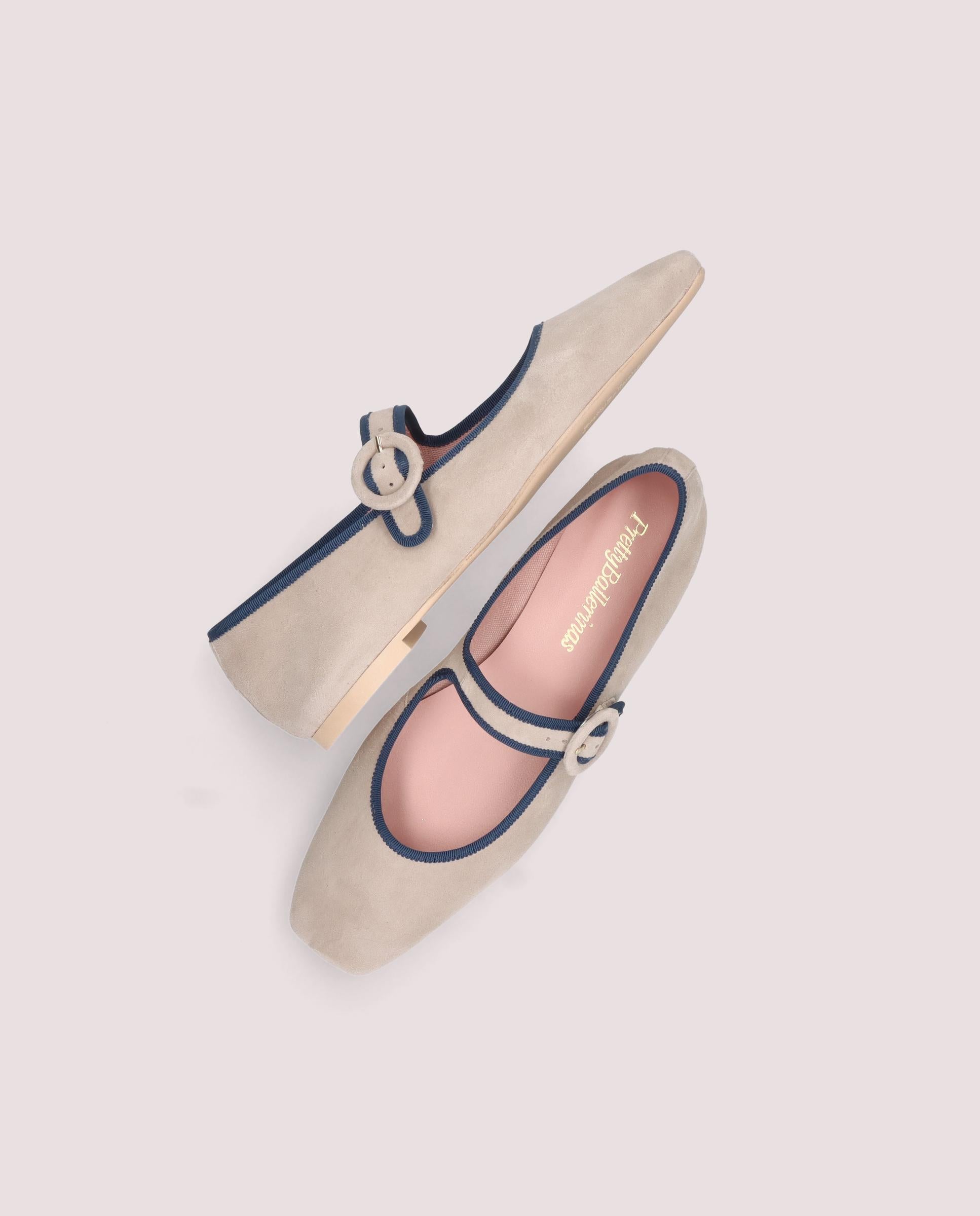 Camille Beige Suede Ballerinas