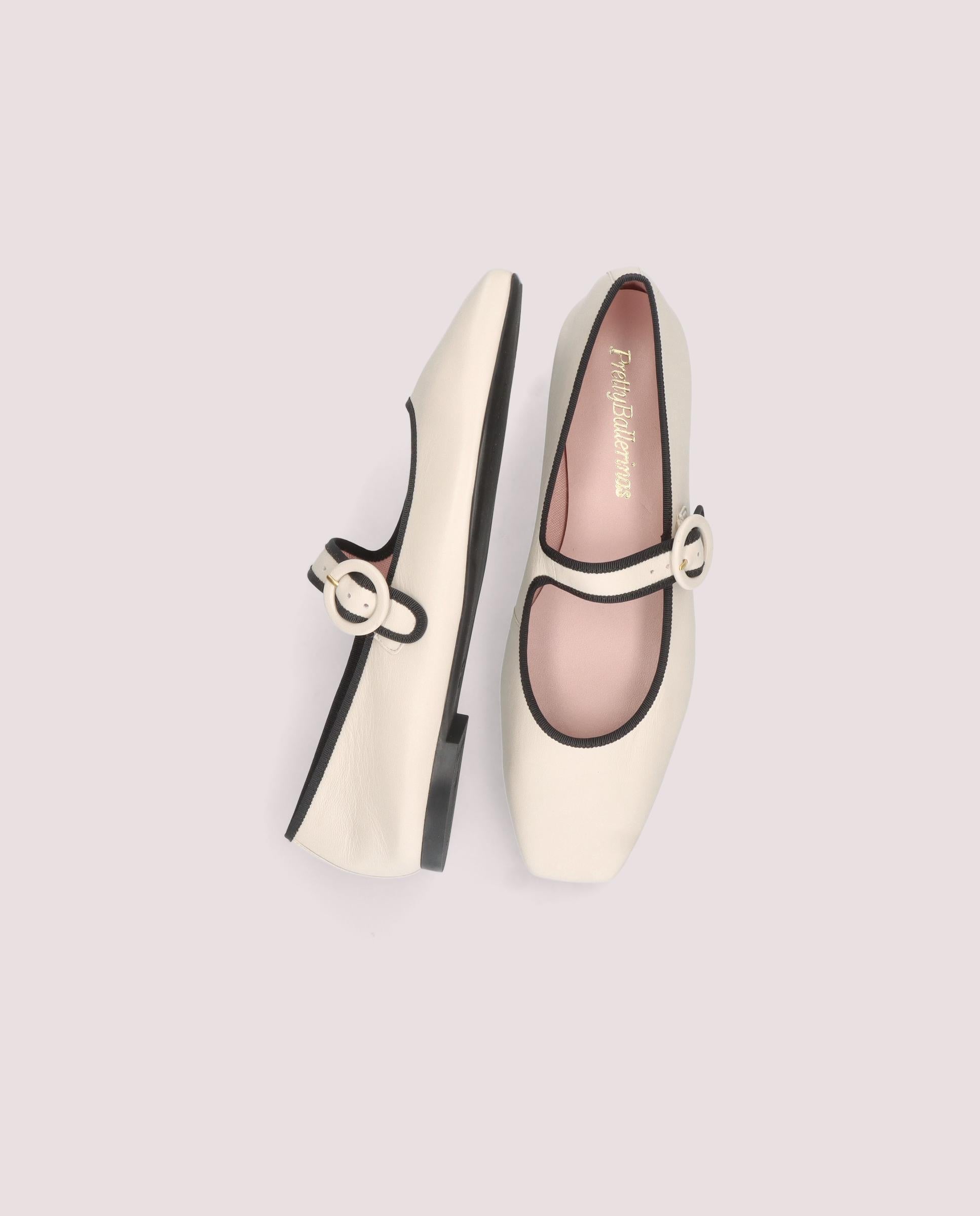 Camille Blancos Leather Ballerinas