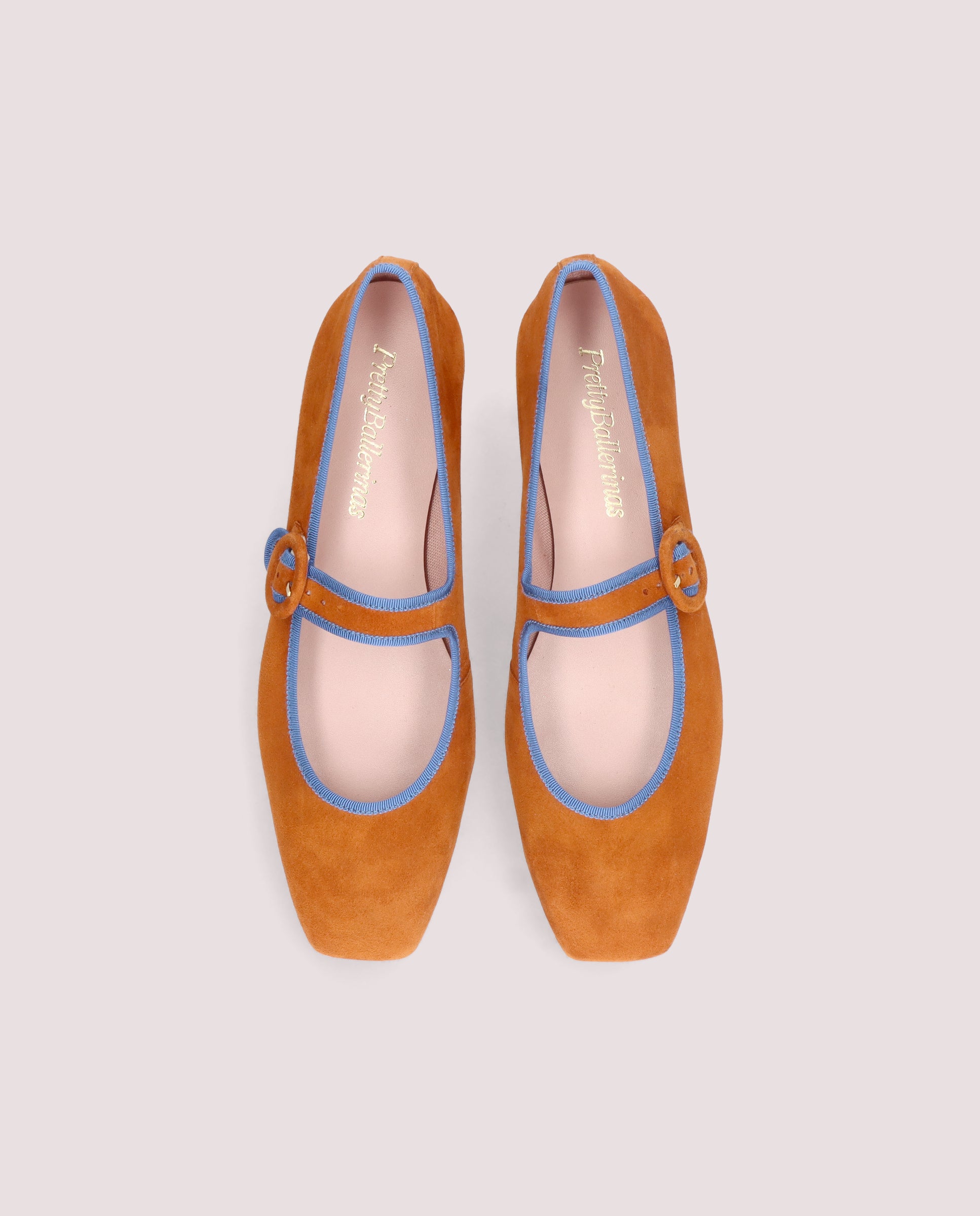 Camille Orange Suede Ballet Flats