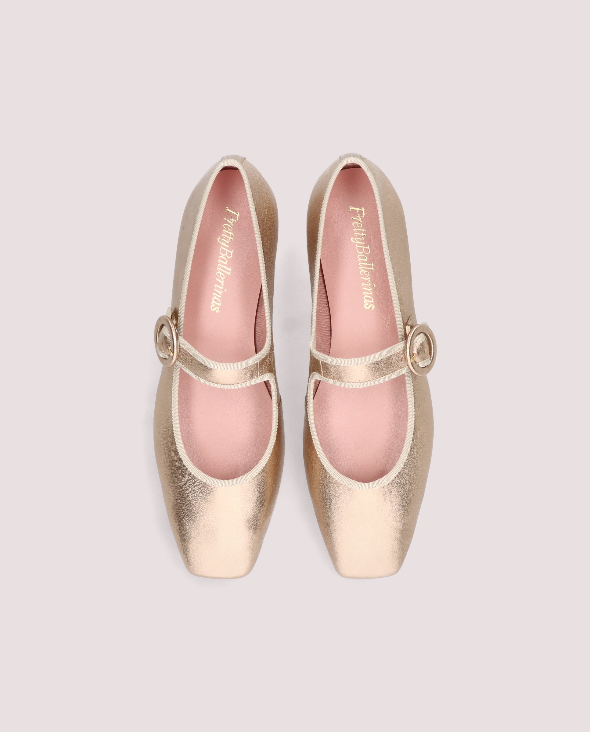 Camille Gold Metallic Leather Ballerinas