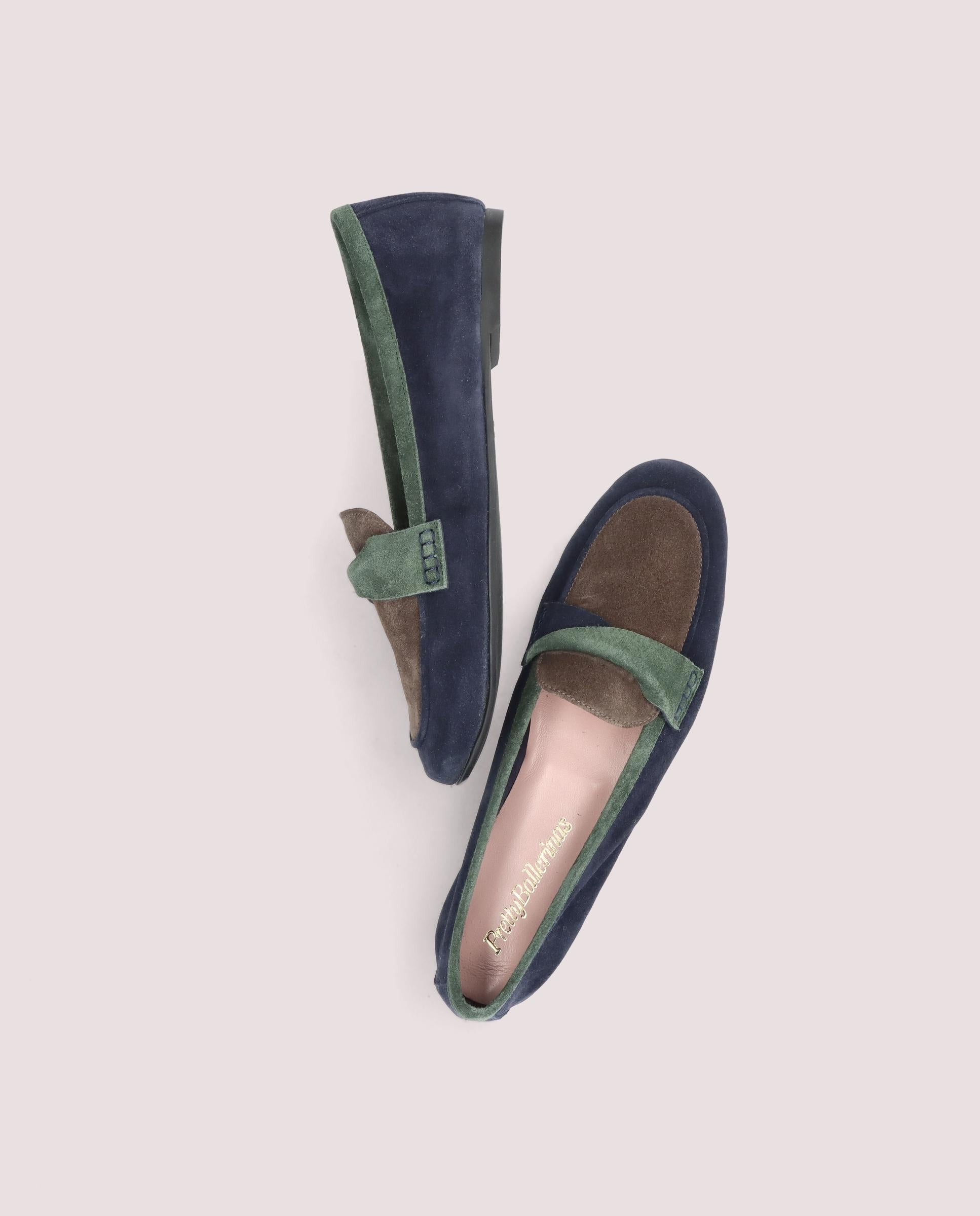 Faye Blue Suede Loafers