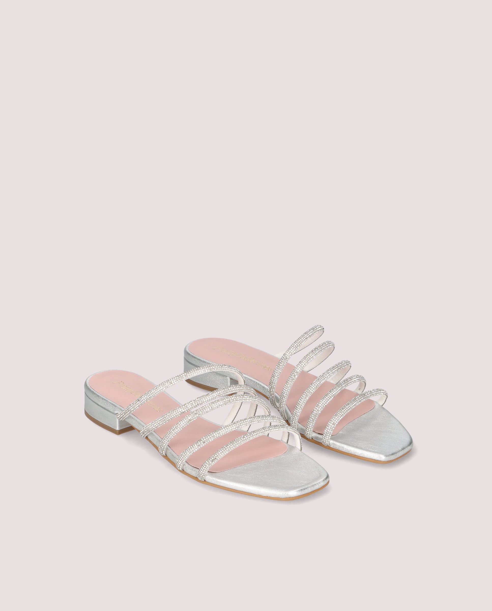 Silver EVA Sandals Metallic Leather