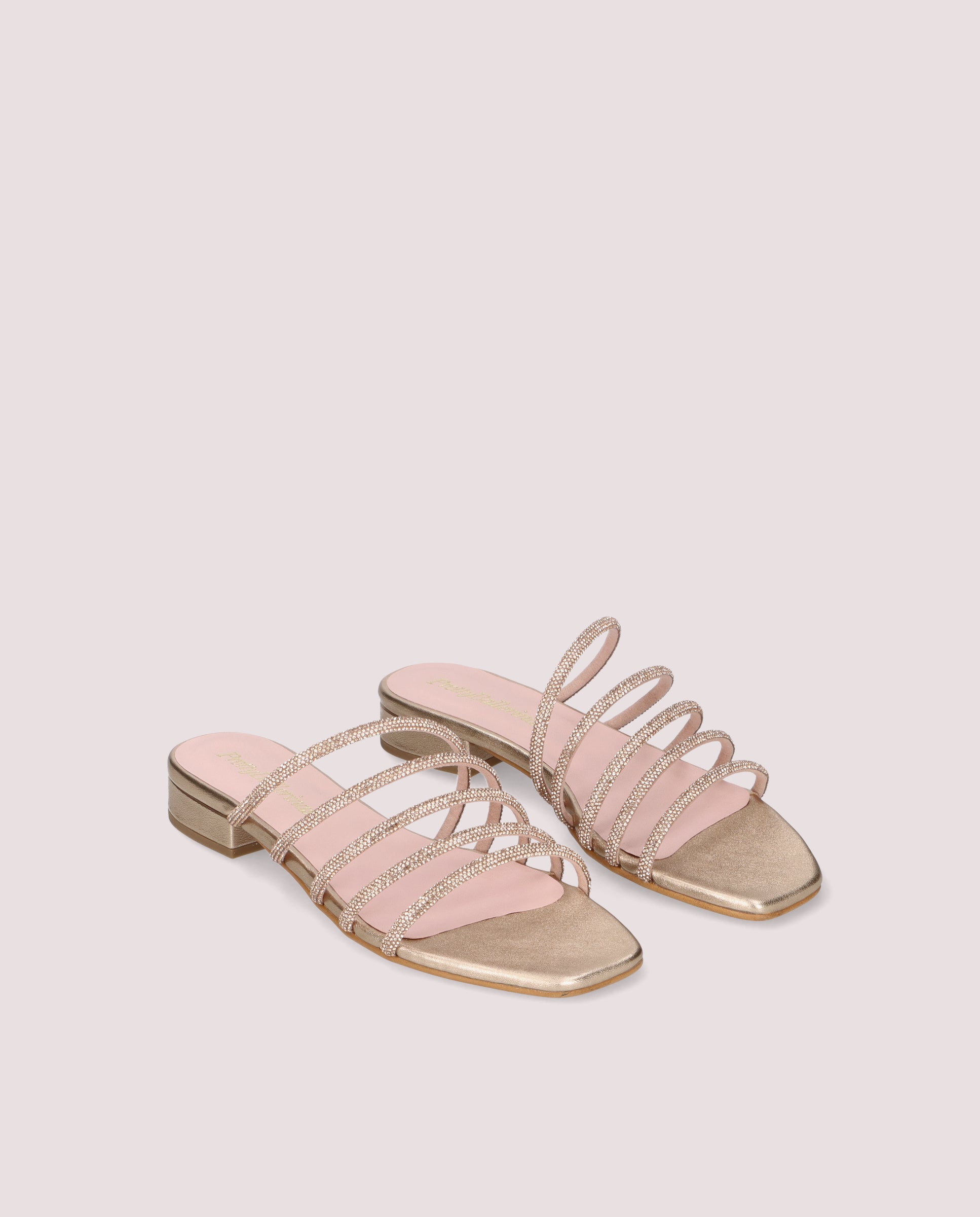 Eva Sandals Gold Metallic Leather