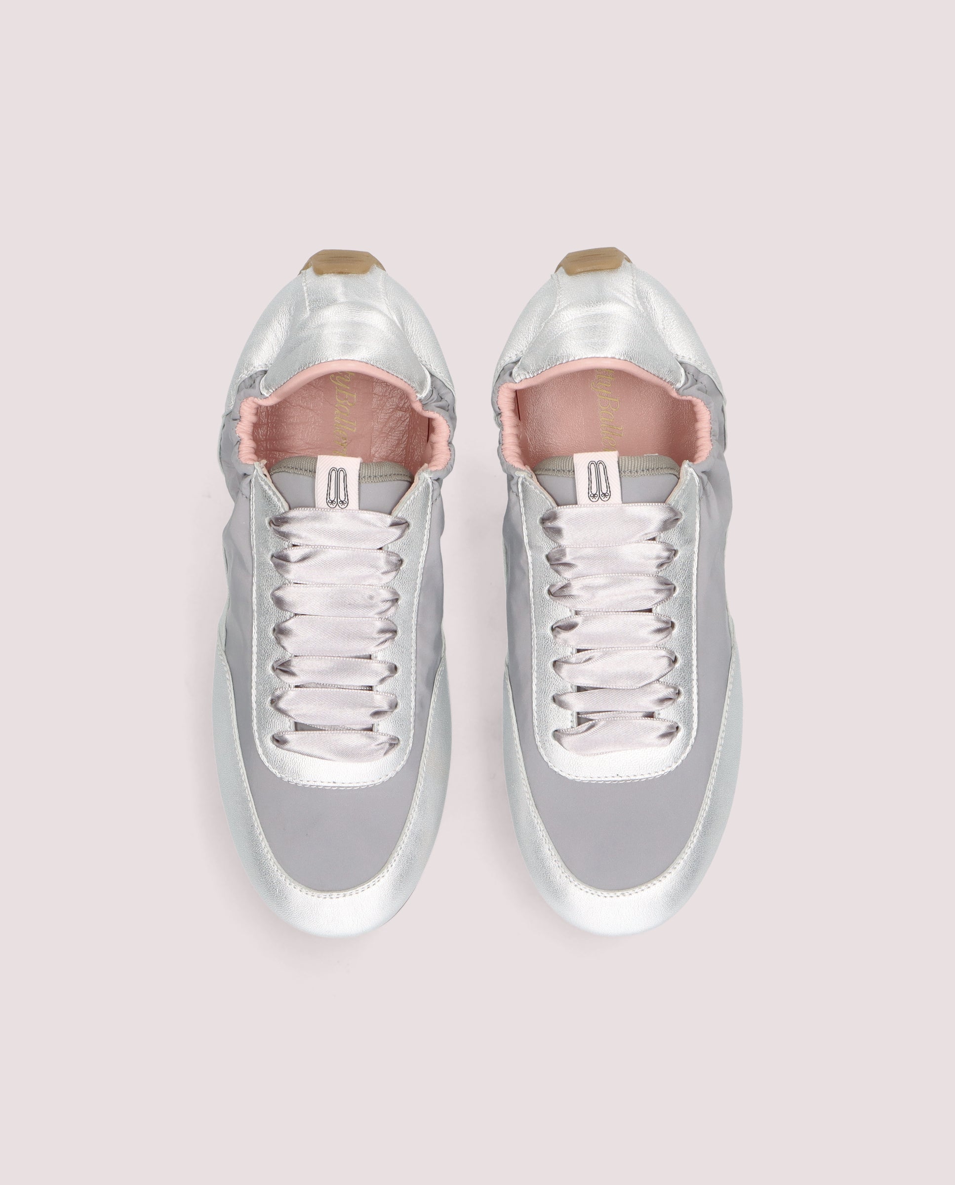 Blue Grey Metallic Leather Sports Shoes