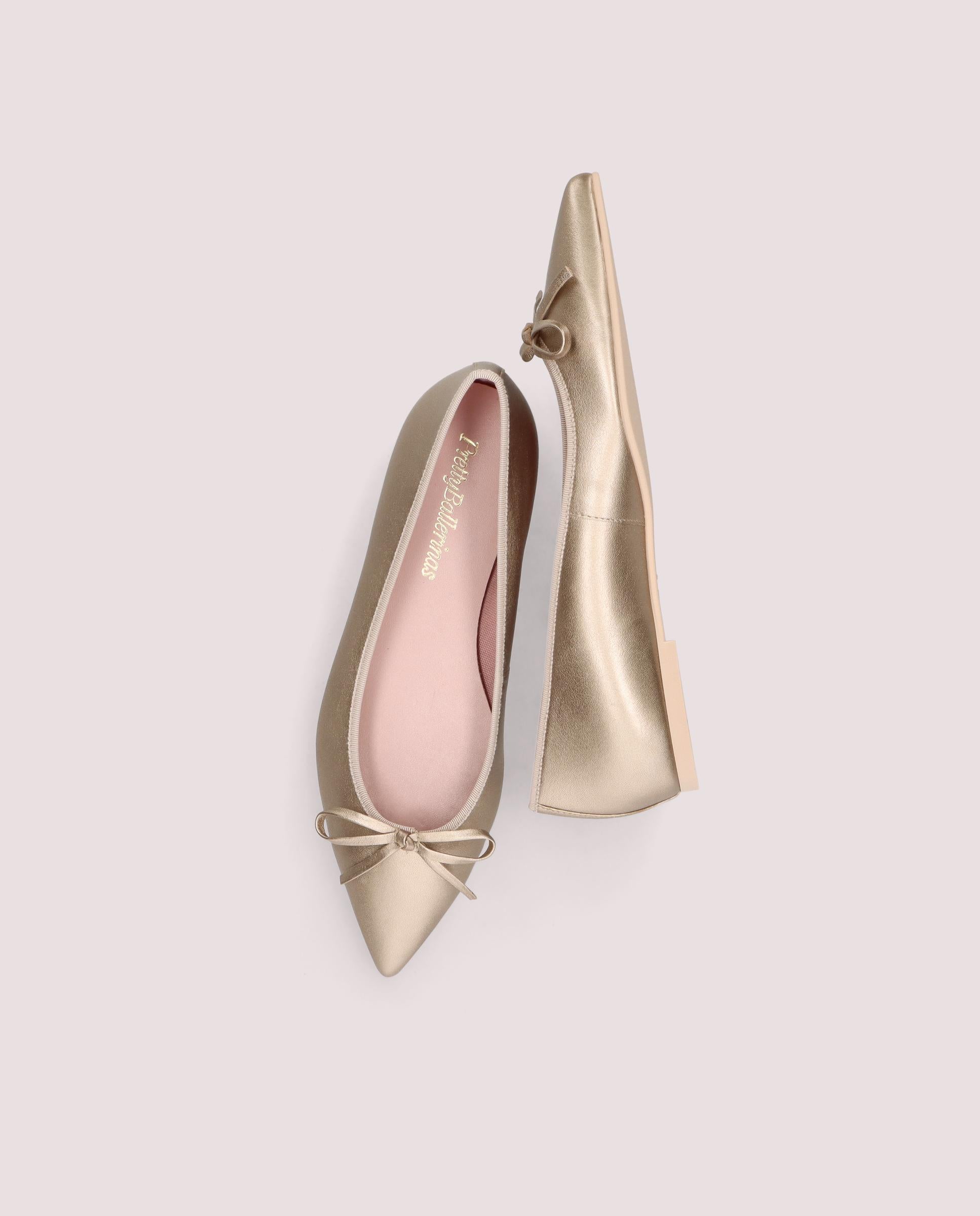 Metallic Leather Paris Ballerinas