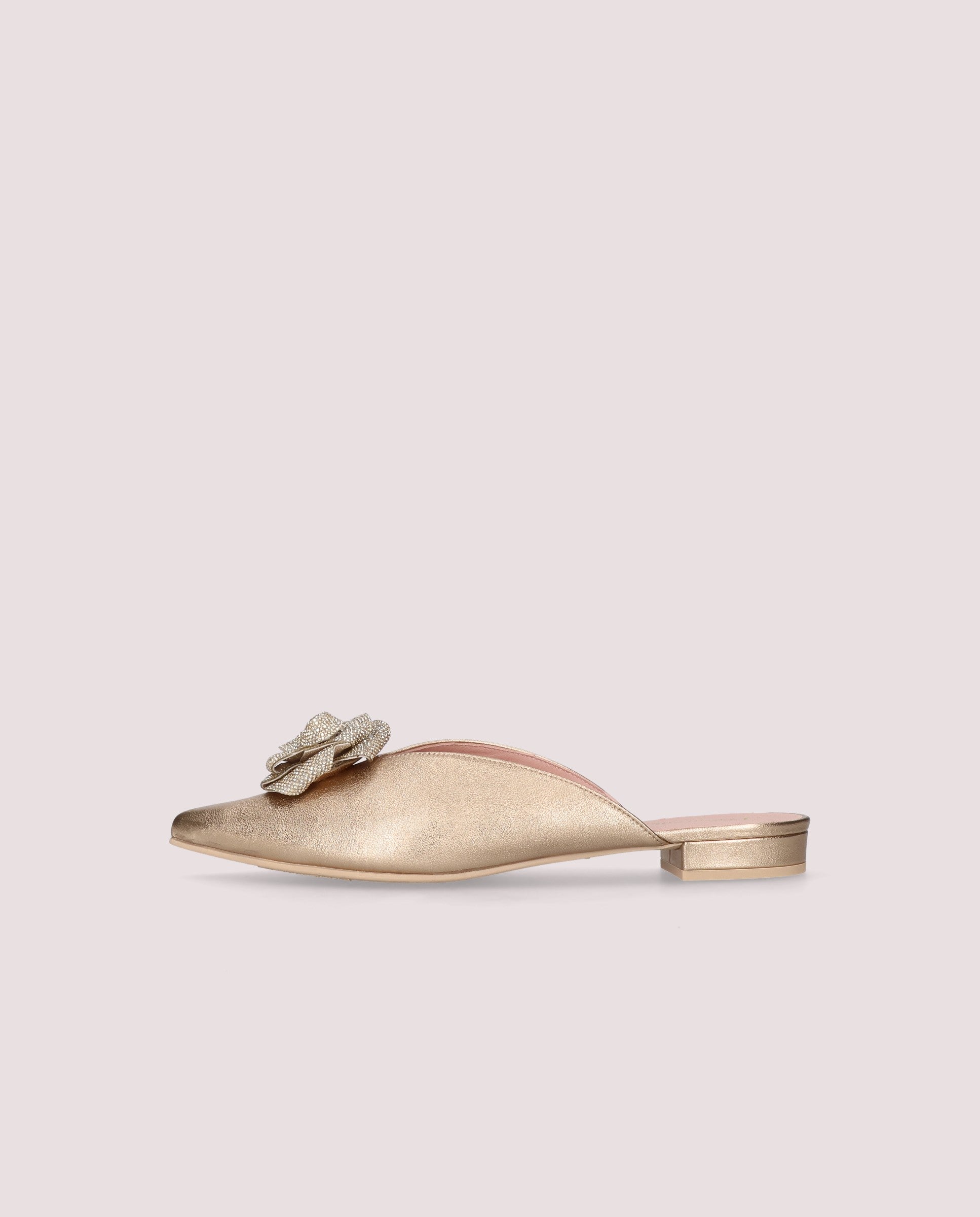 Clementine Mules Gold Metallic Leather