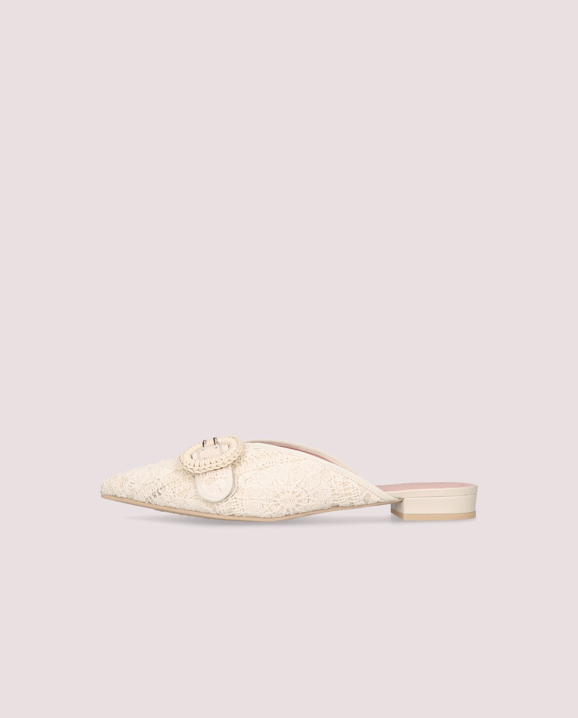 Woven Beige Clementine Mules
