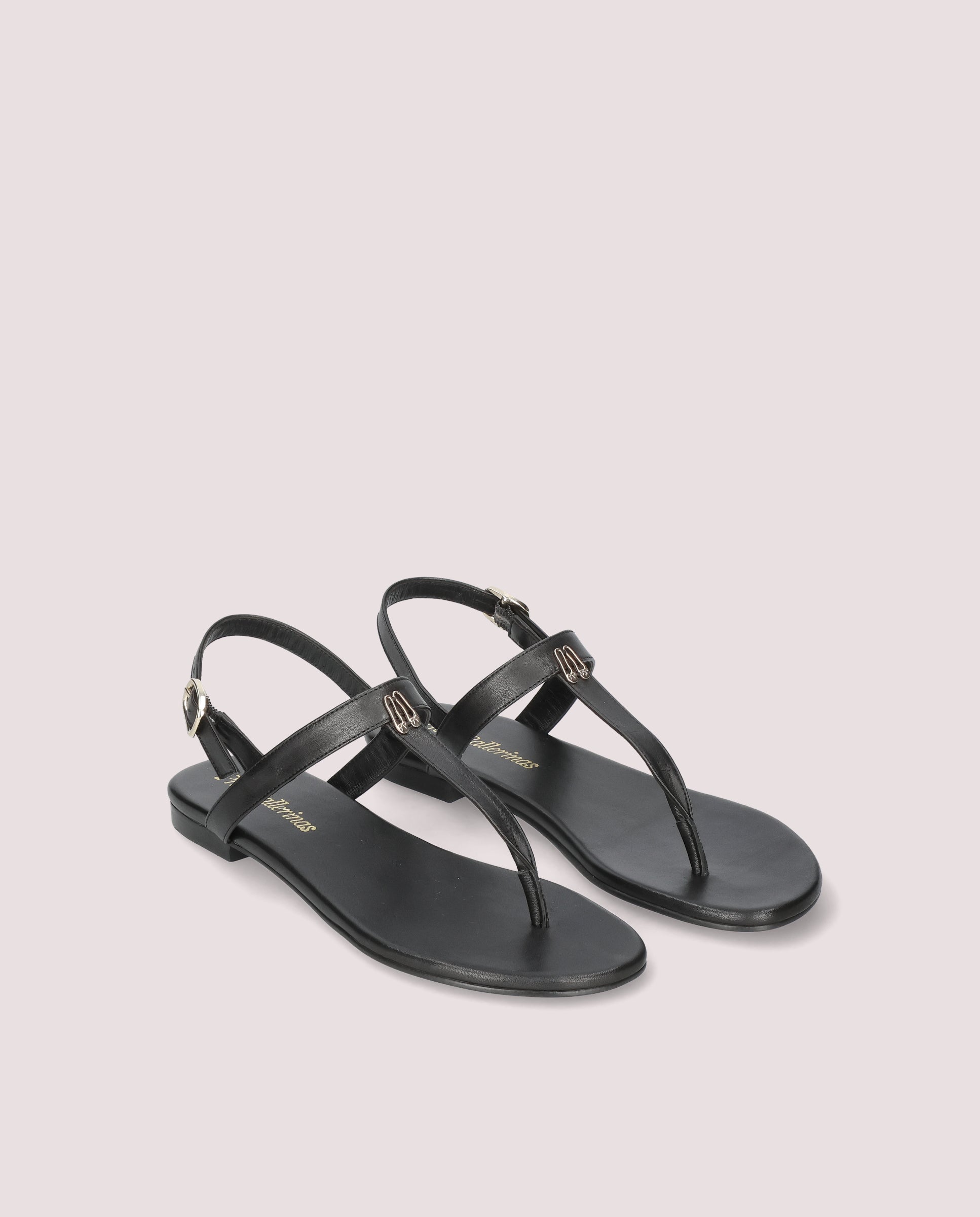 Judy Black Leather Sandals