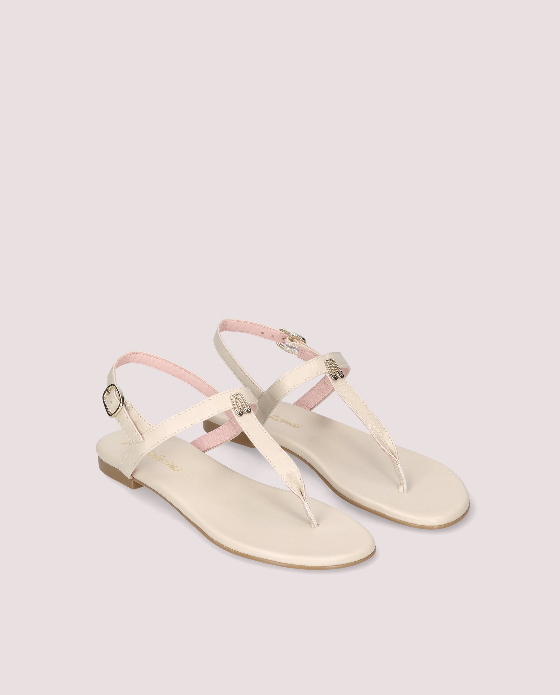 Judy White Leather Sandals