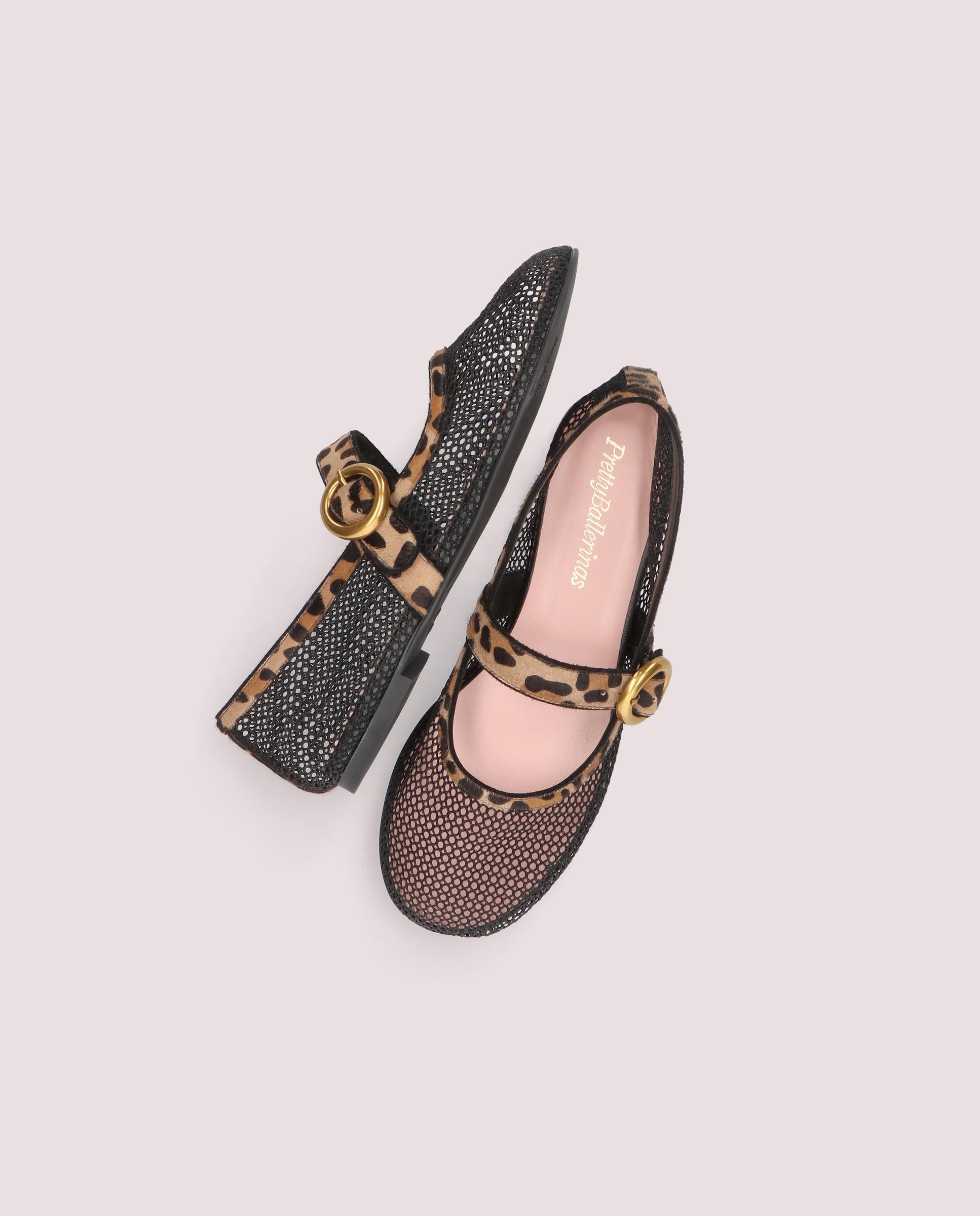Georgia Animal print Red ballerinas