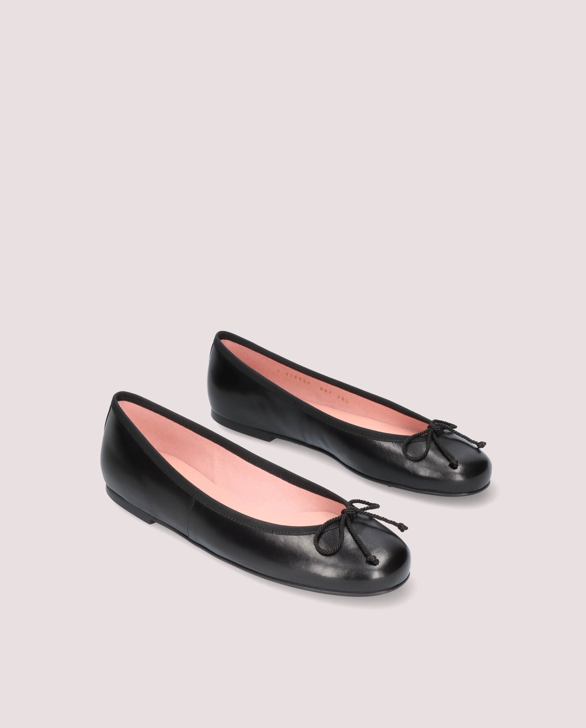 Rosario Black Leather Ballet Flats