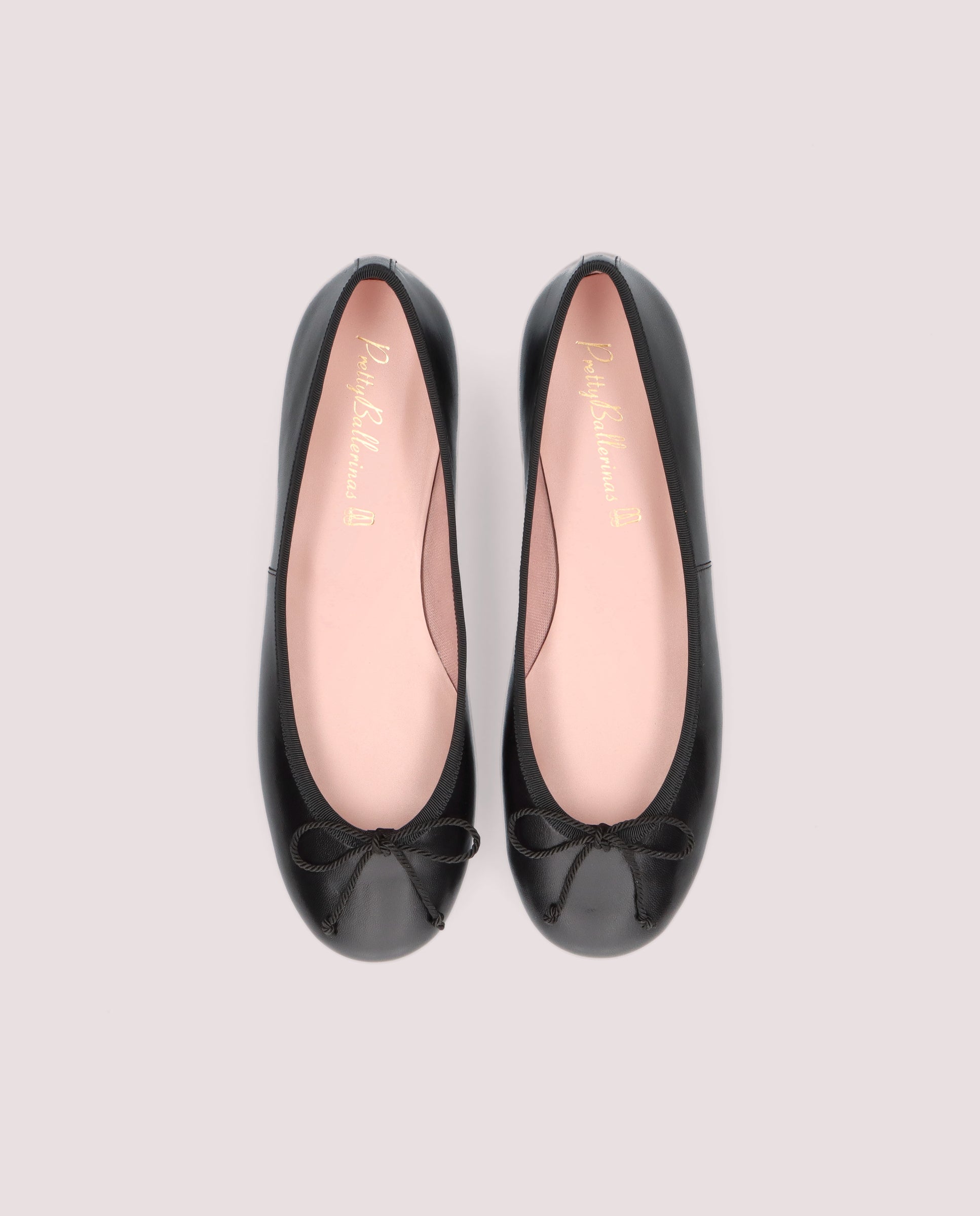 Rosario Black Leather Ballet Flats