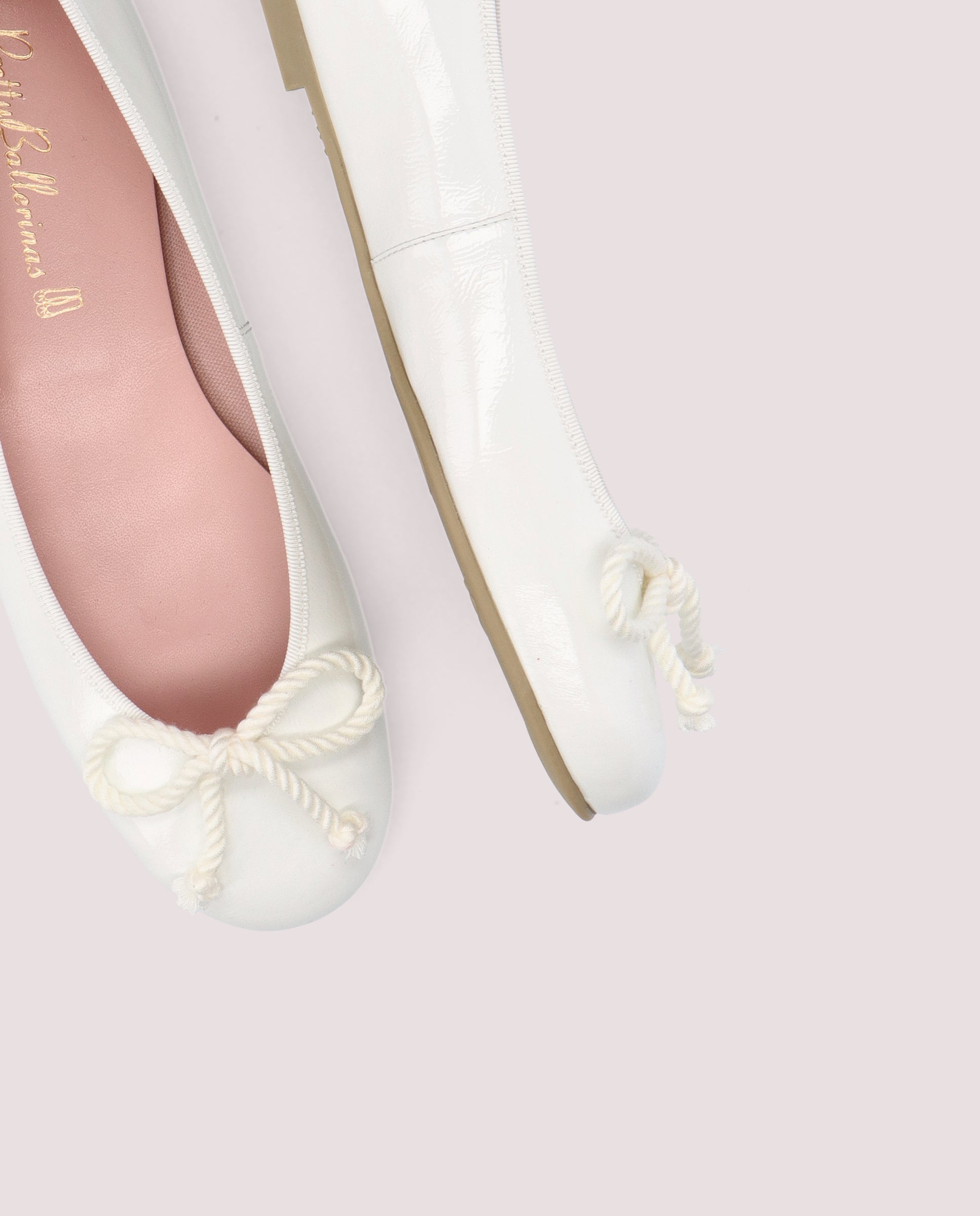Rosario White Patent Leather Ballet Flats