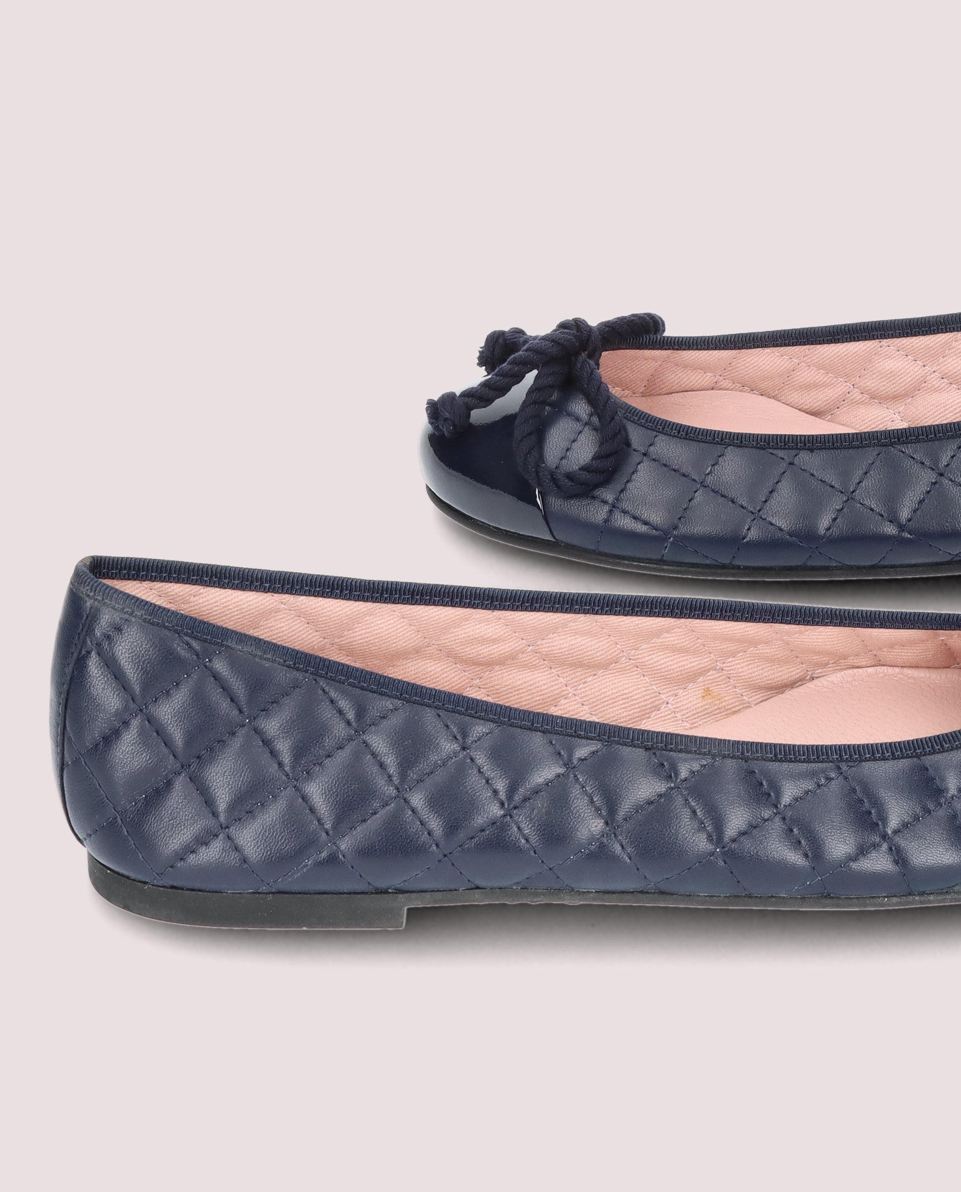 Rosario Blue Leather Ballet Flats