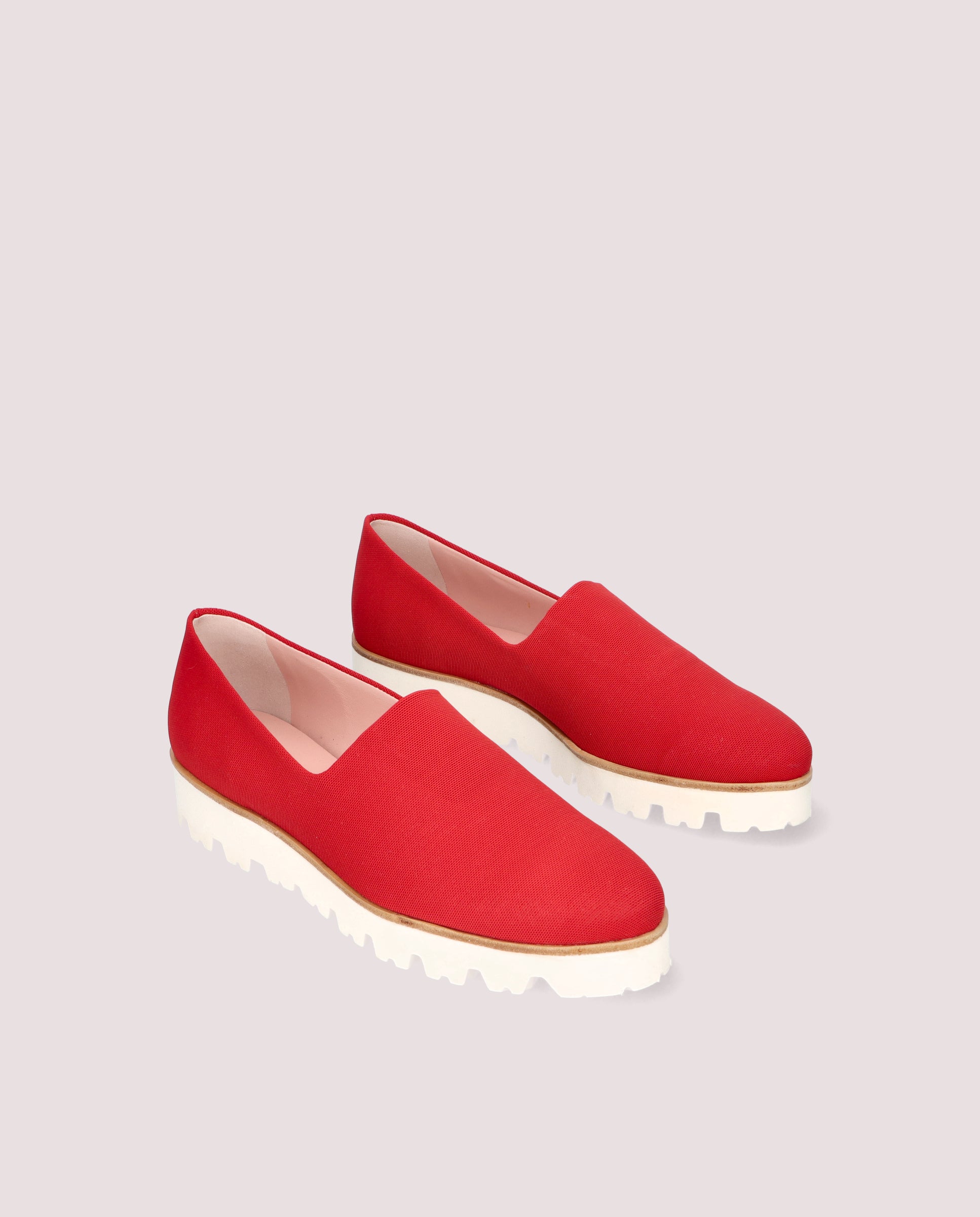 Charlize Red Woven Loafers