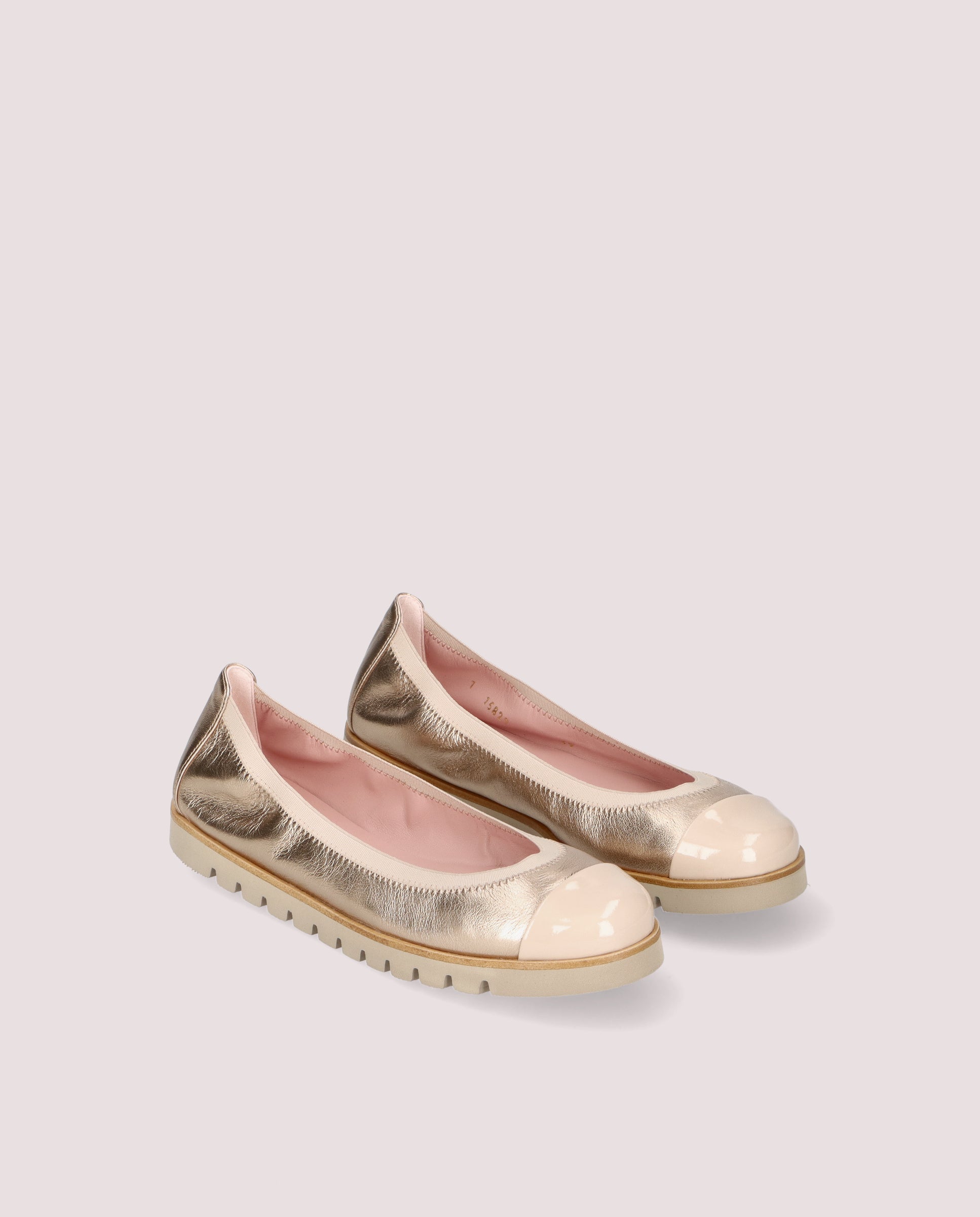 Rosario Gold Ballerinas Metallic Leather