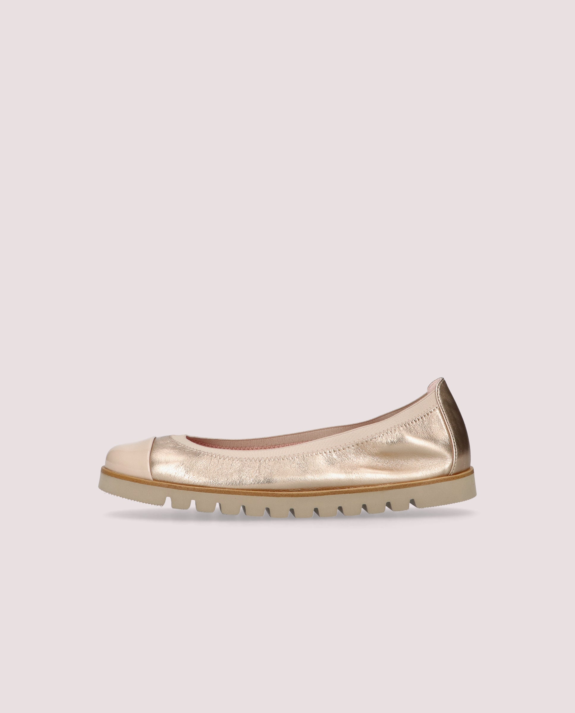 Rosario Gold Ballerinas Metallic Leather