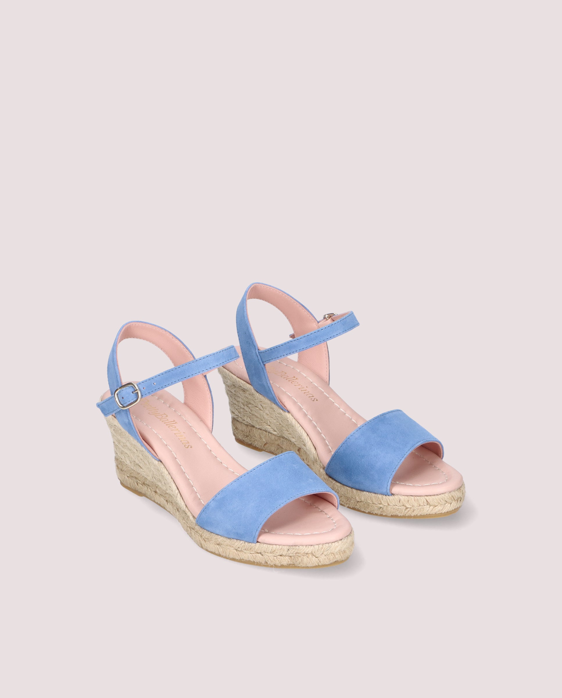 Deborah Blue Suede Esparto Espadrilles