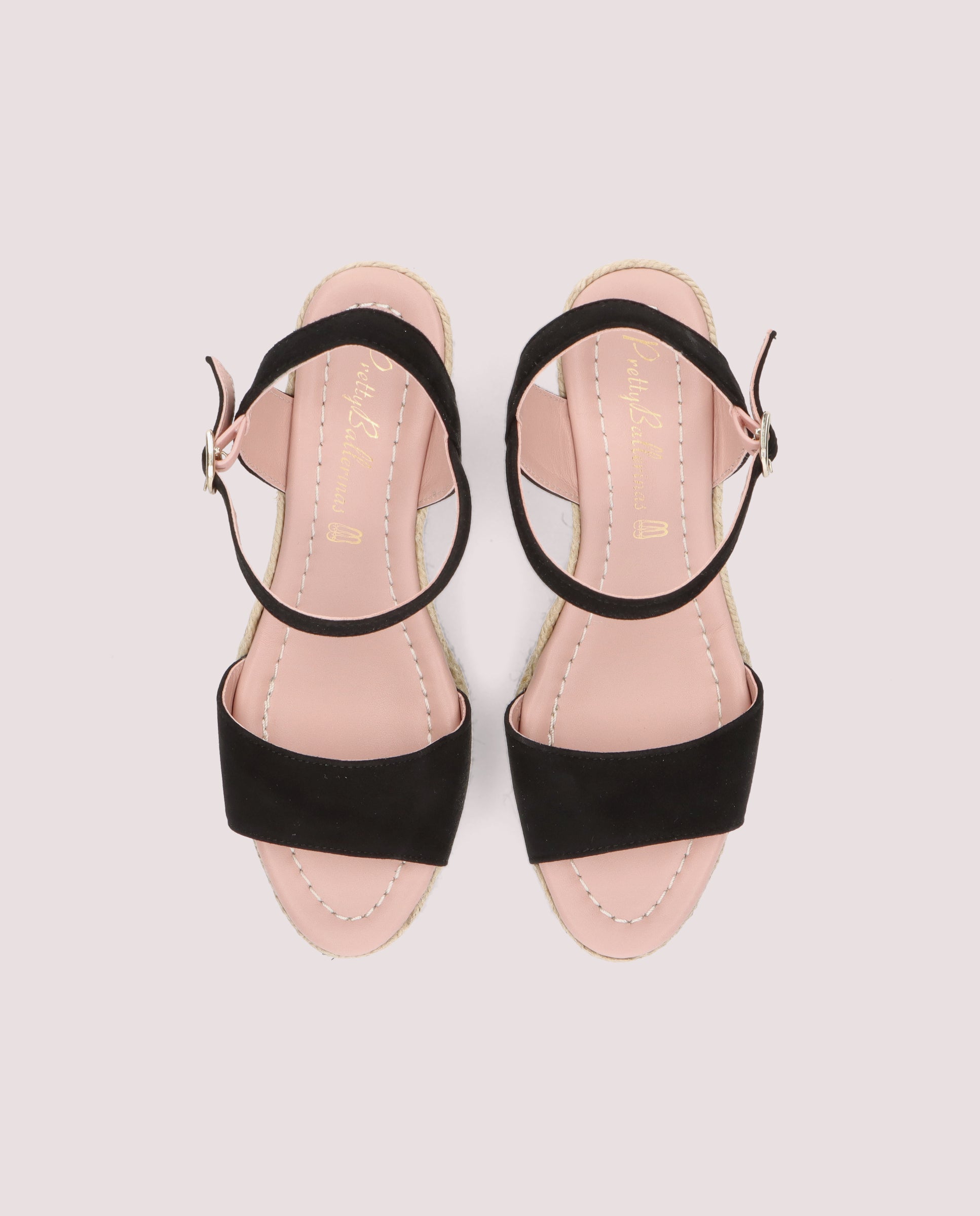 Deborah Black Suede Esparto Espadrilles