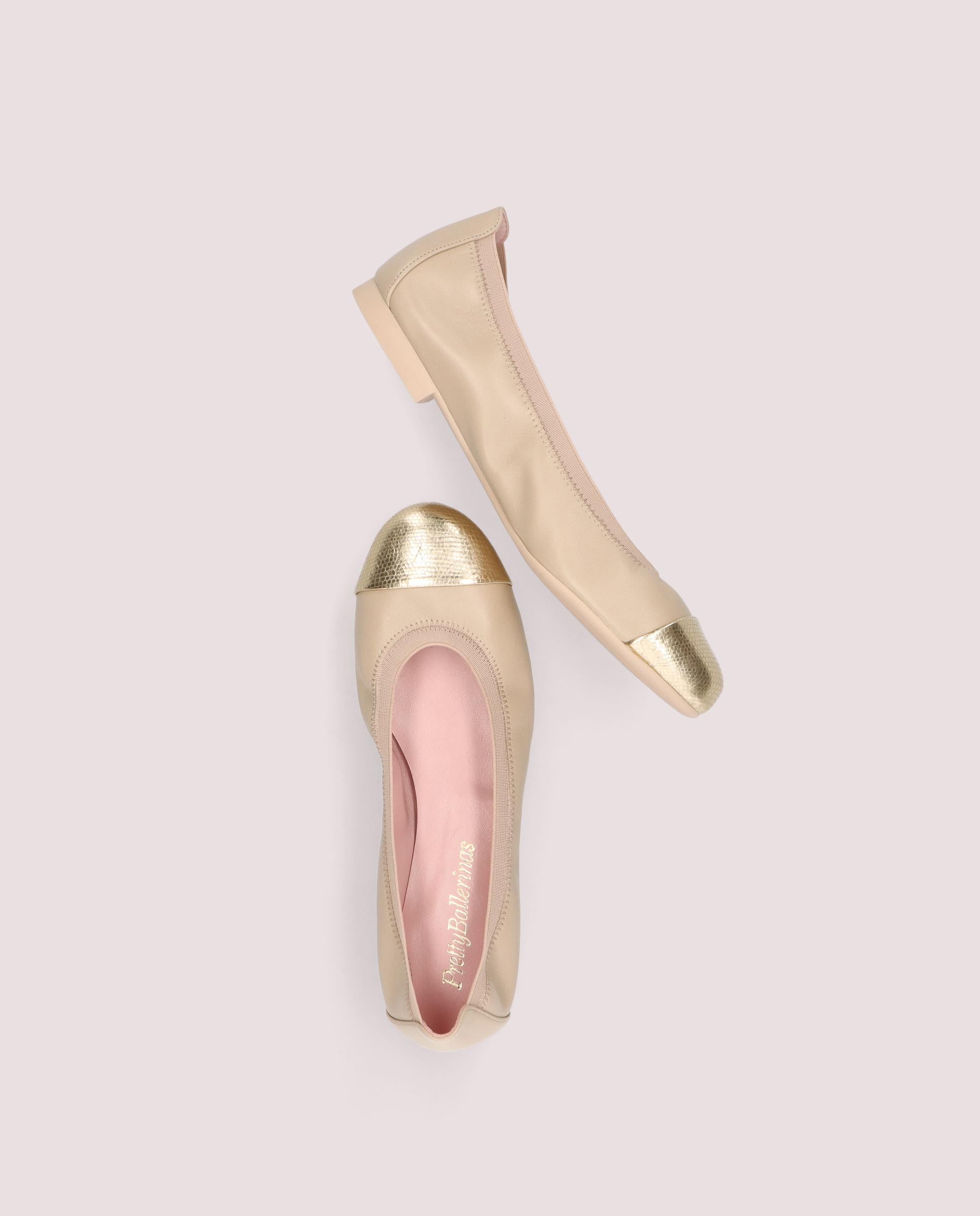 Shirley Beige Leather Ballerinas