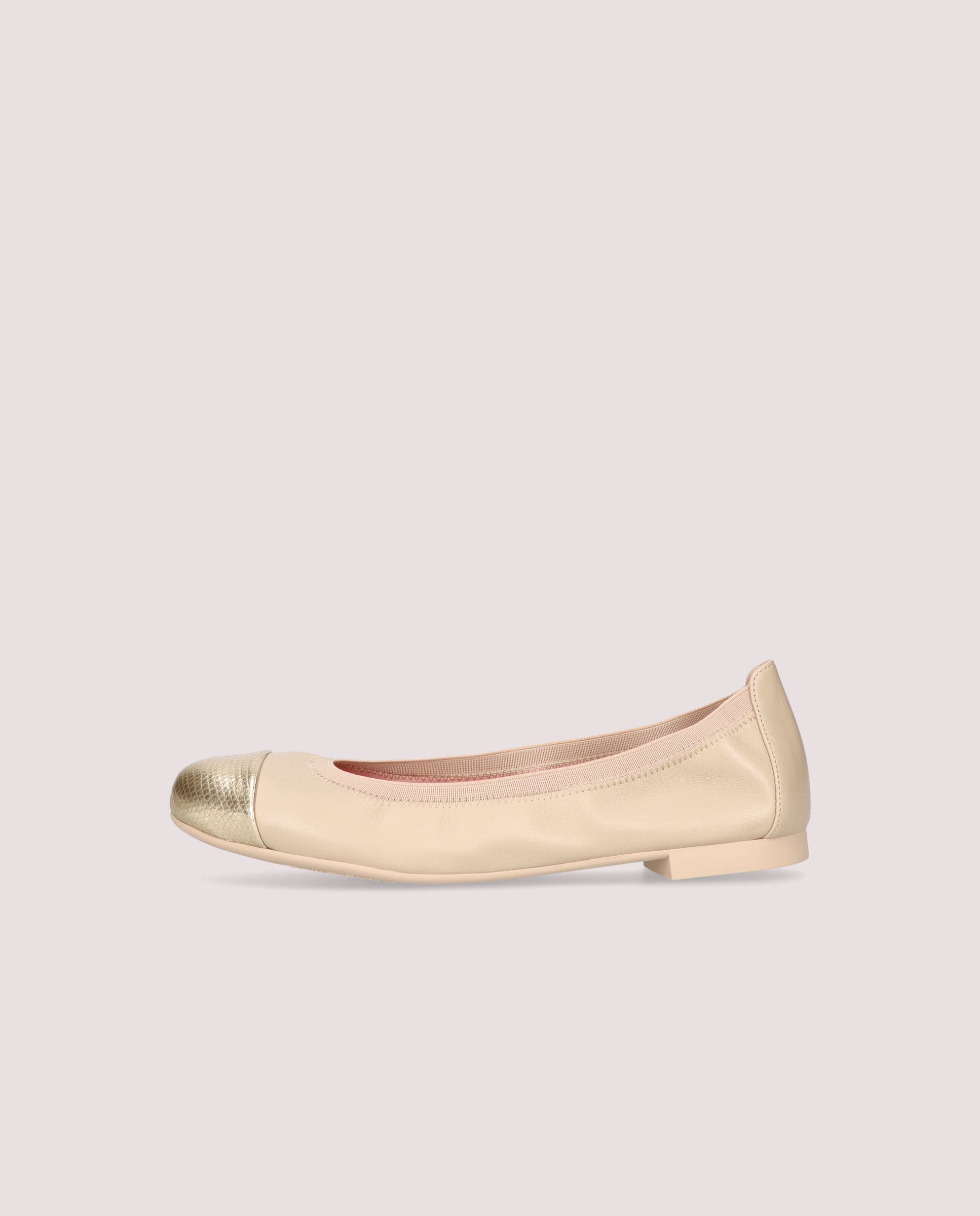 Shirley Beige Leather Ballerinas
