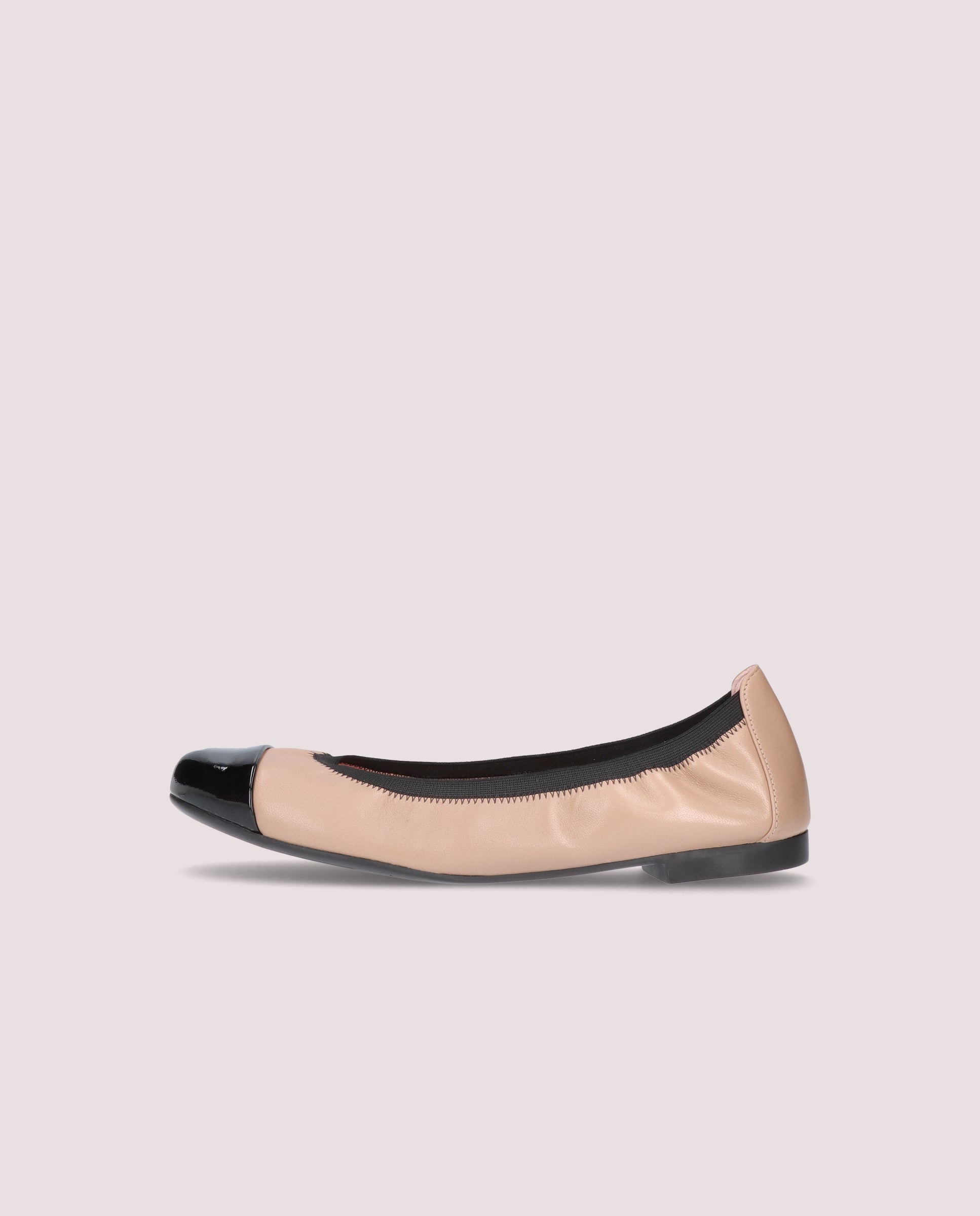 Shirley Beige Leather Ballet Flats