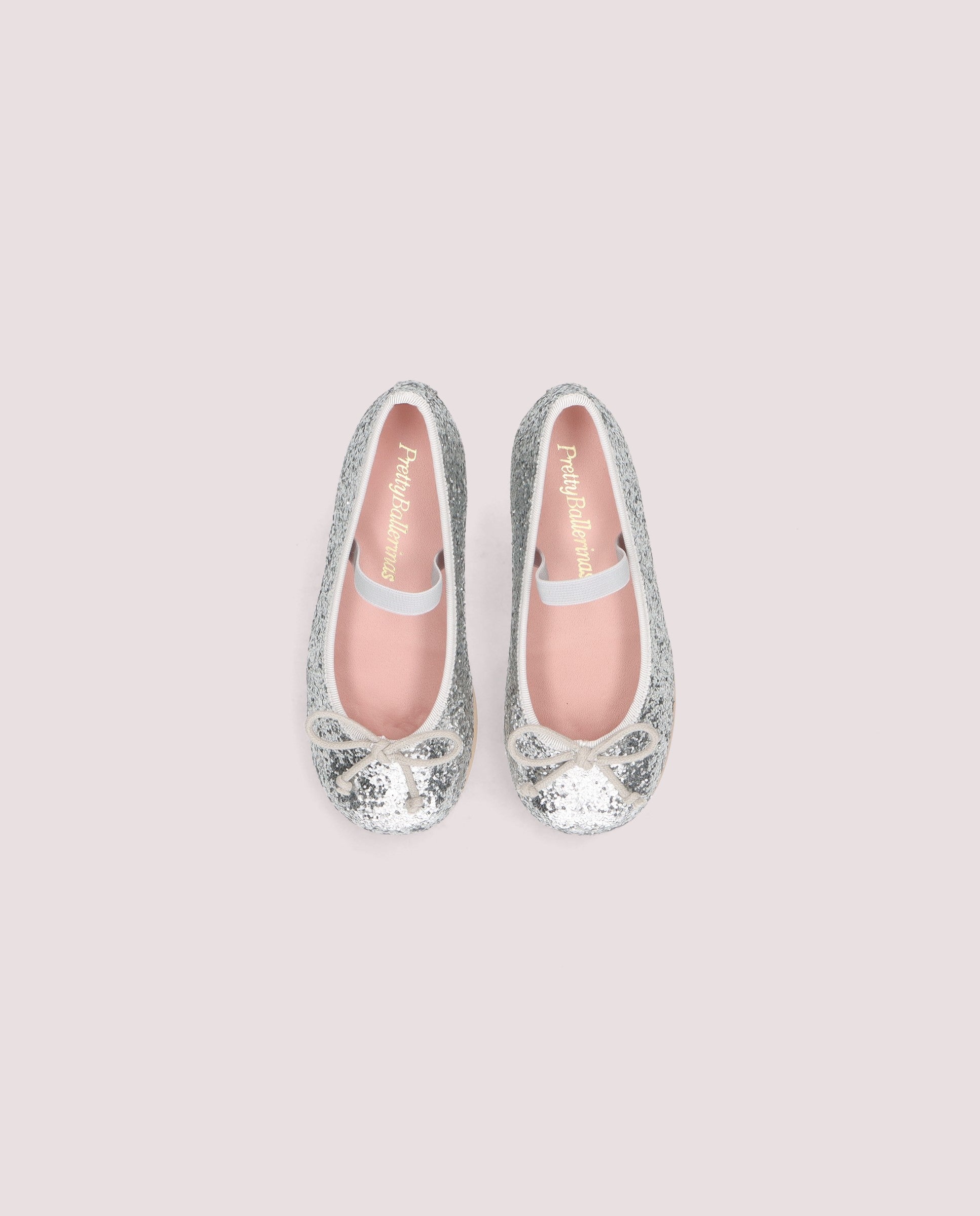Emma Silver Fabric Ballerinas