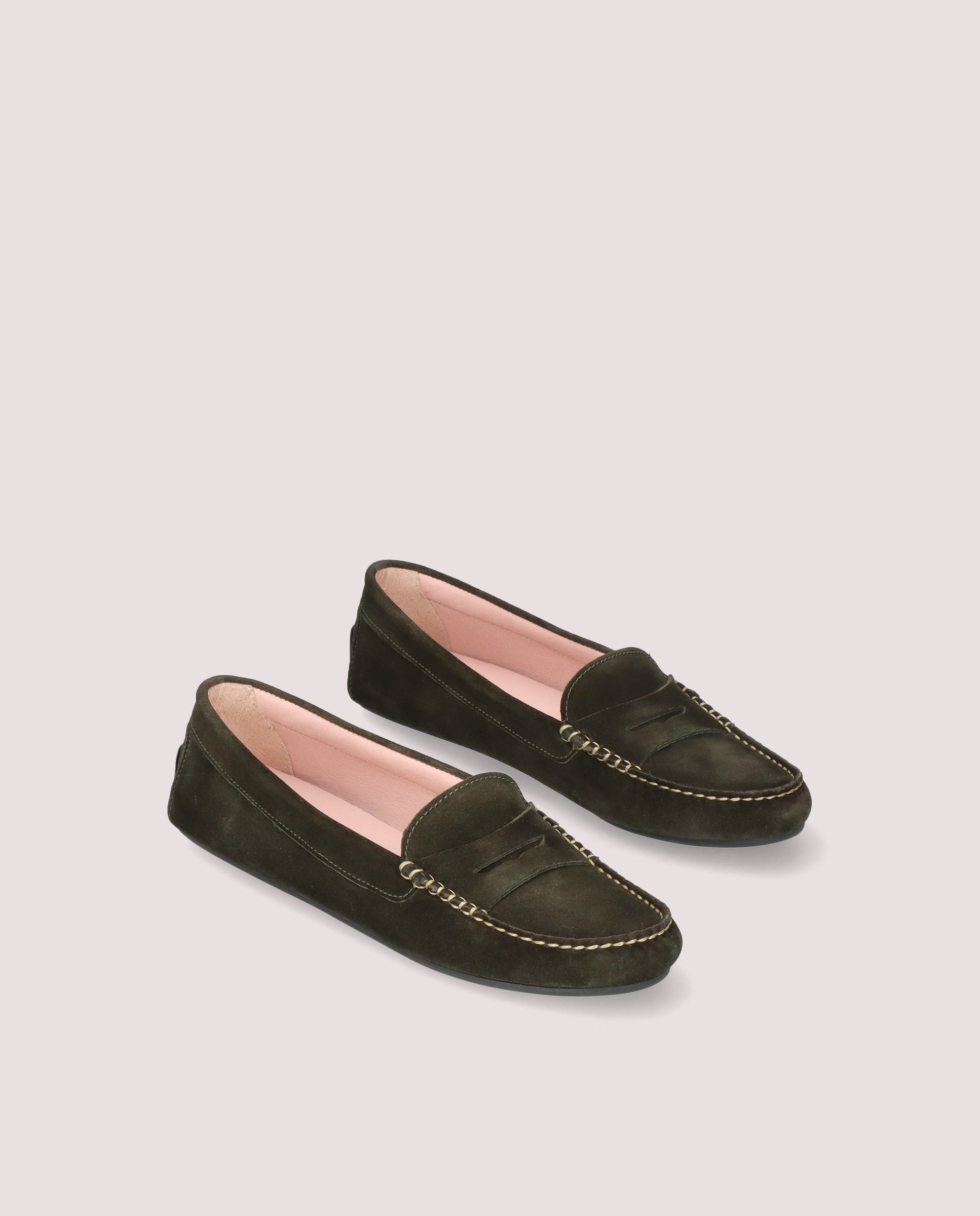 Josephine Green Suede Loafers