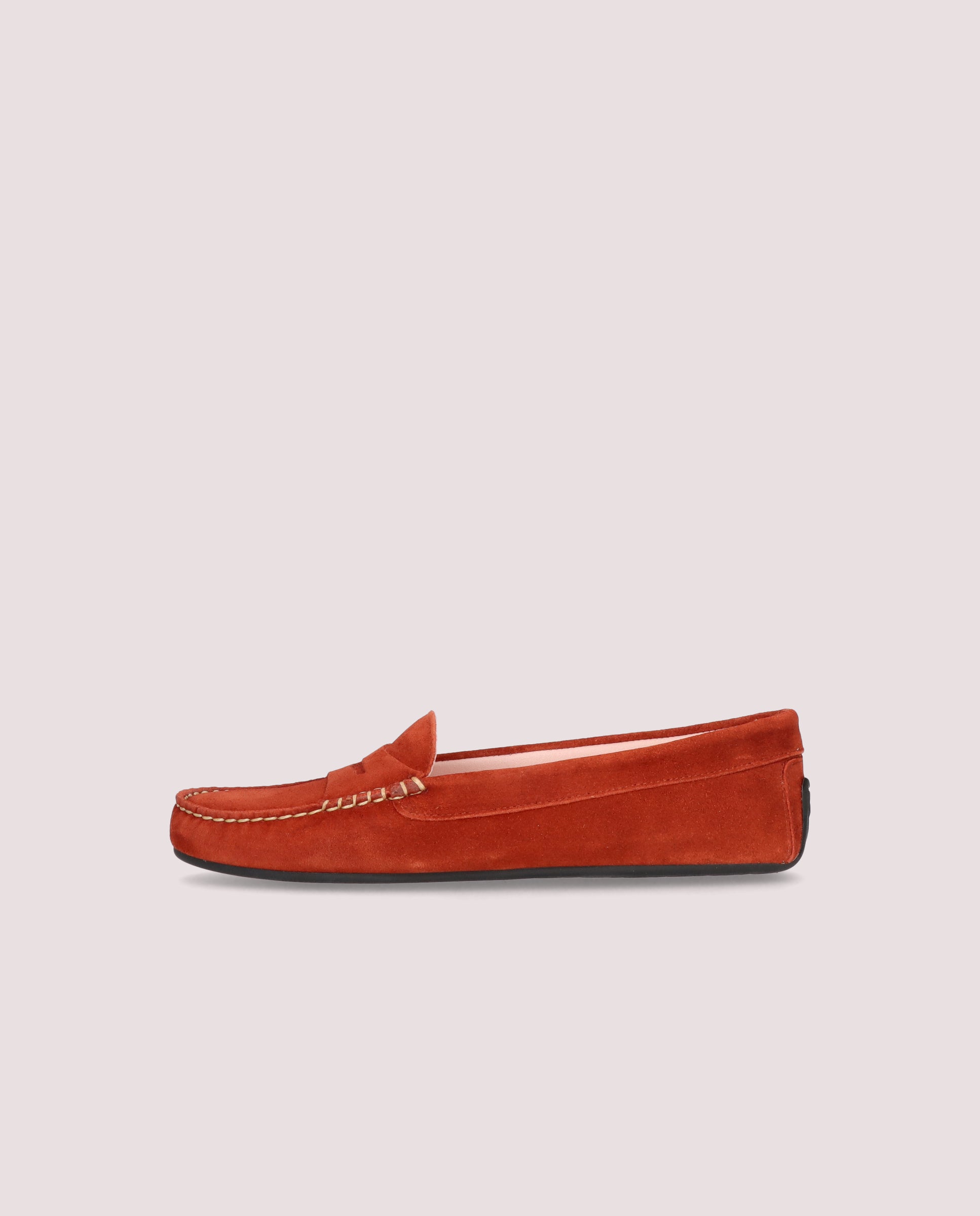 Josephine Orange Suede Loafers