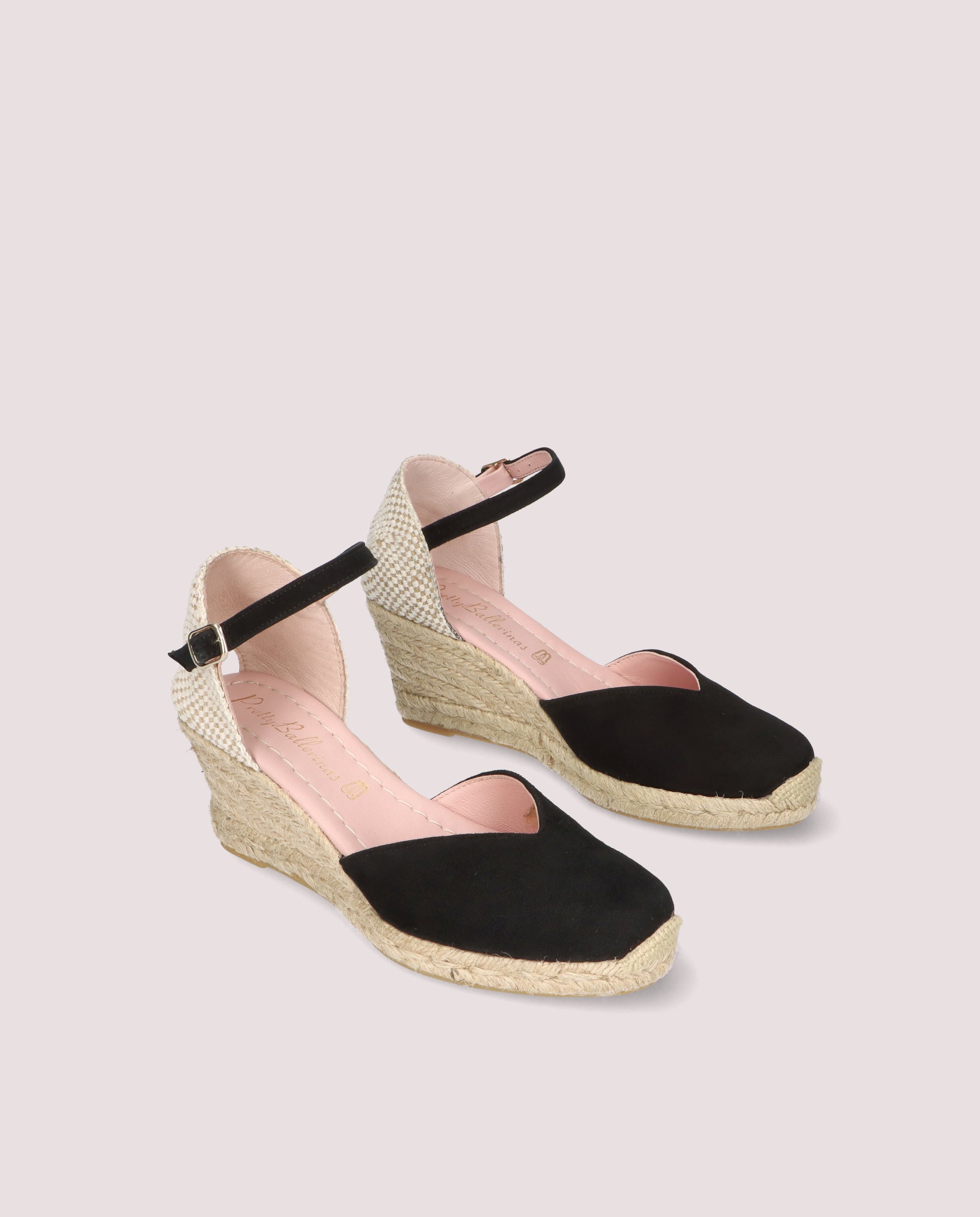 Deborah Black Suede Esparto Espadrilles