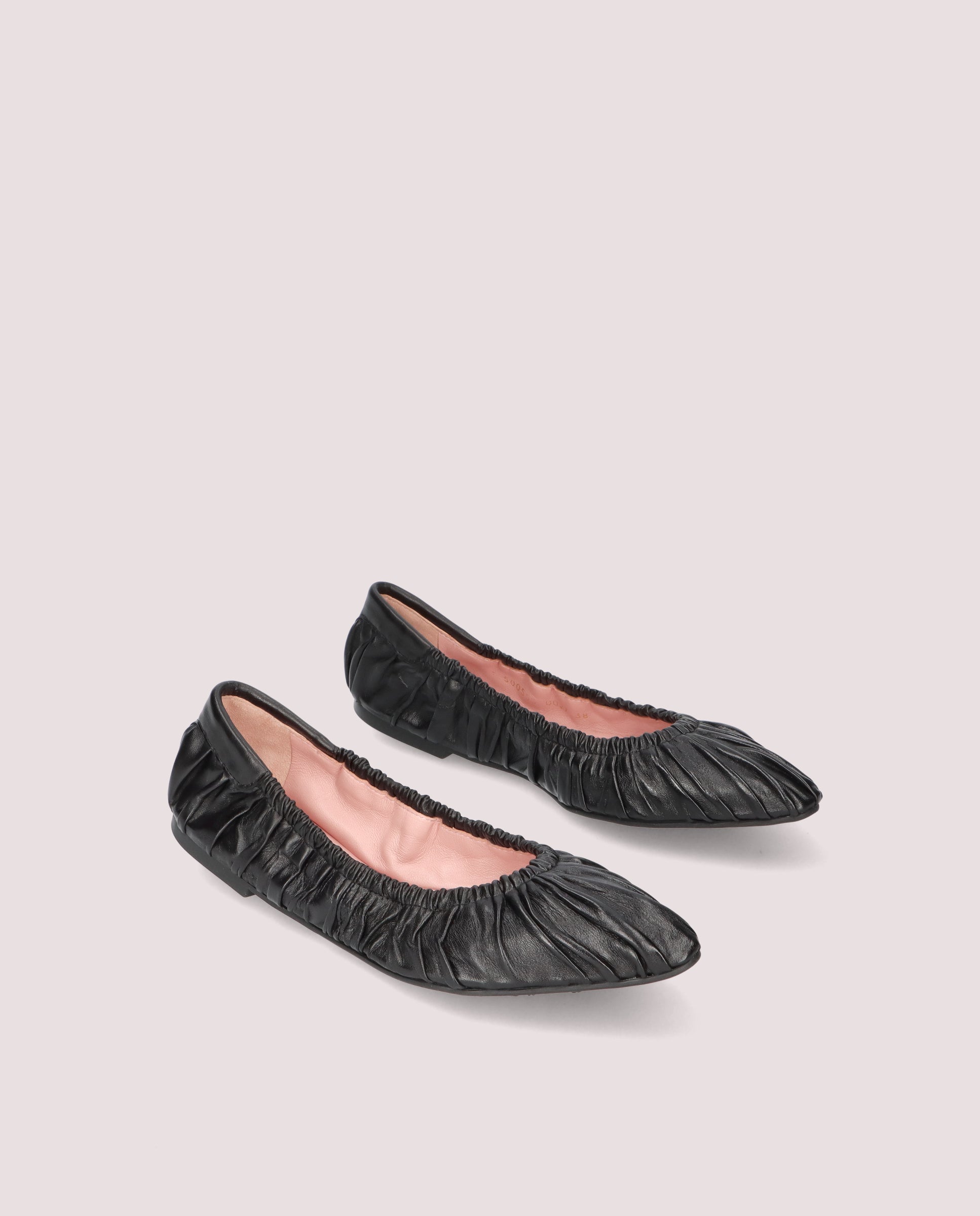 Tyra Black Leather Ballerinas