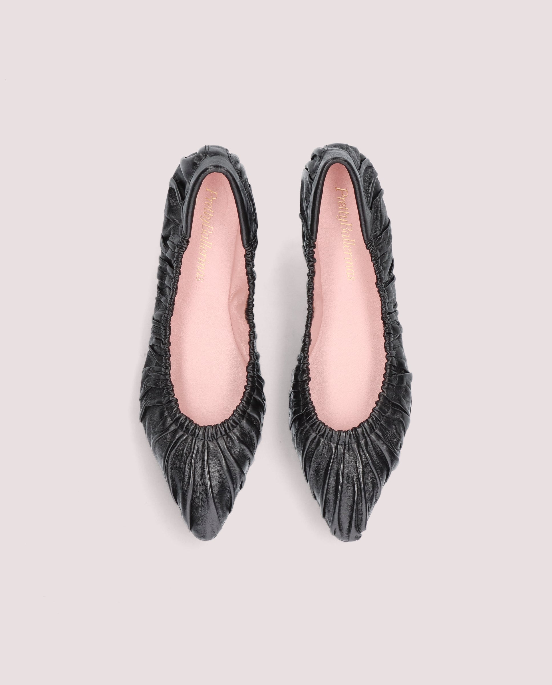 Tyra Black Leather Ballerinas