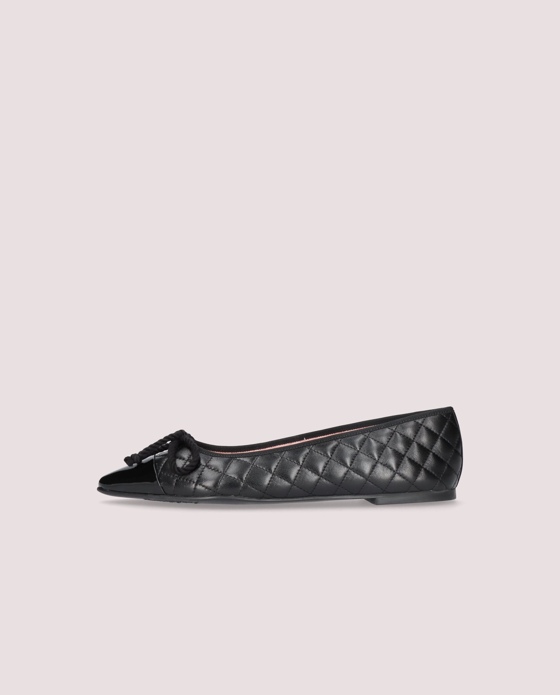 Tyra Black Leather Ballet Flats