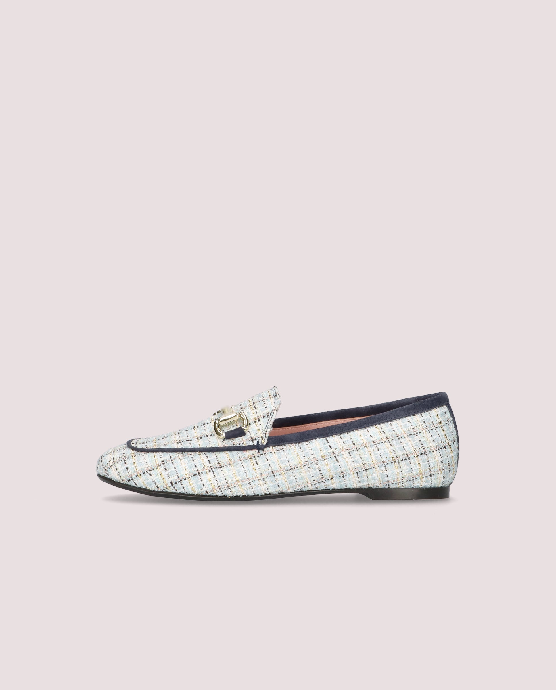 Faye Blue Woven Loafers