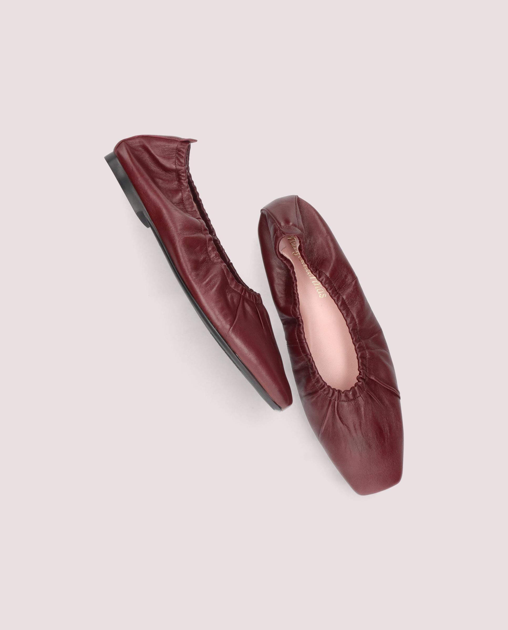 Camille Red Leather Ballet Flats