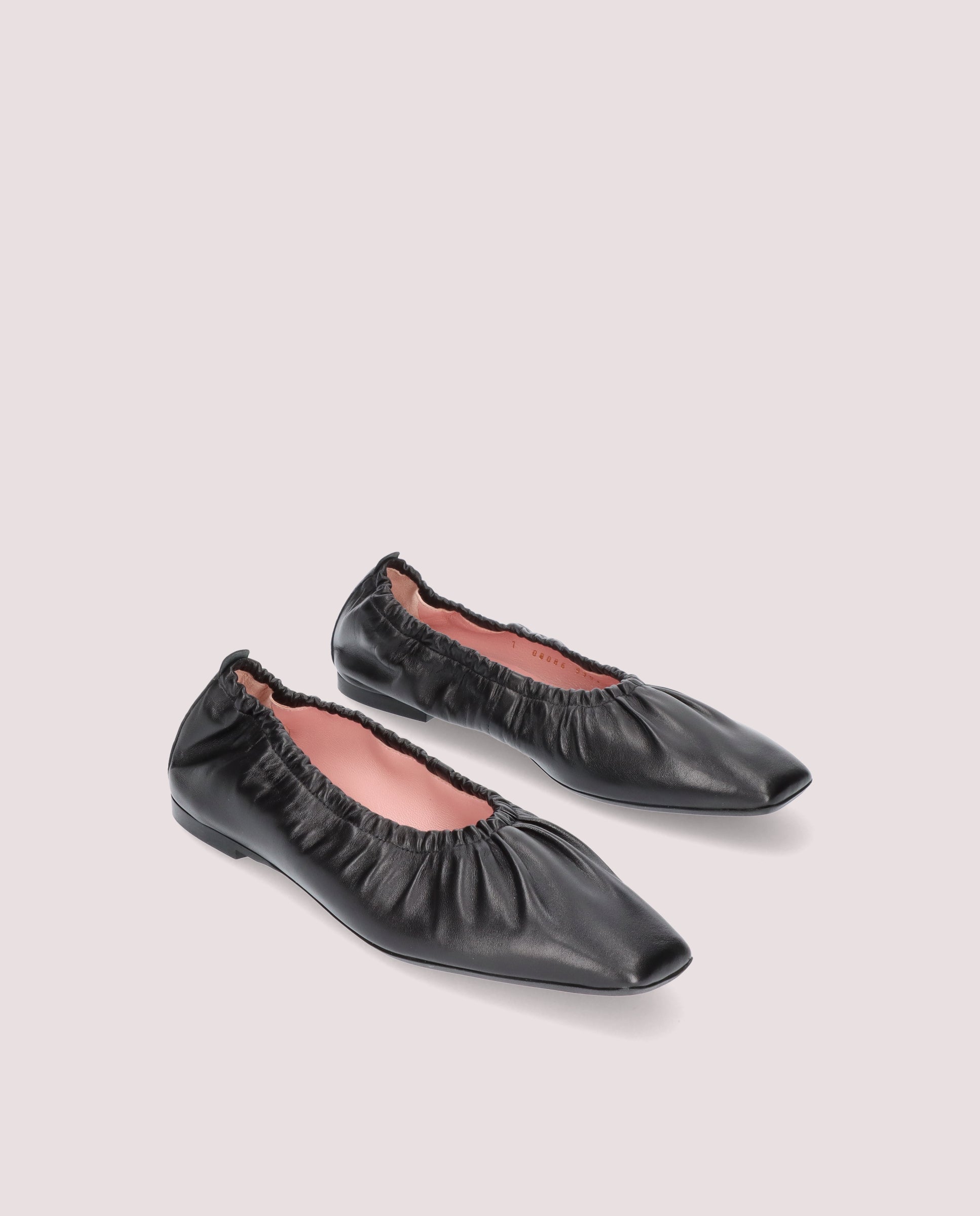 Camille Black Leather Ballet Flats