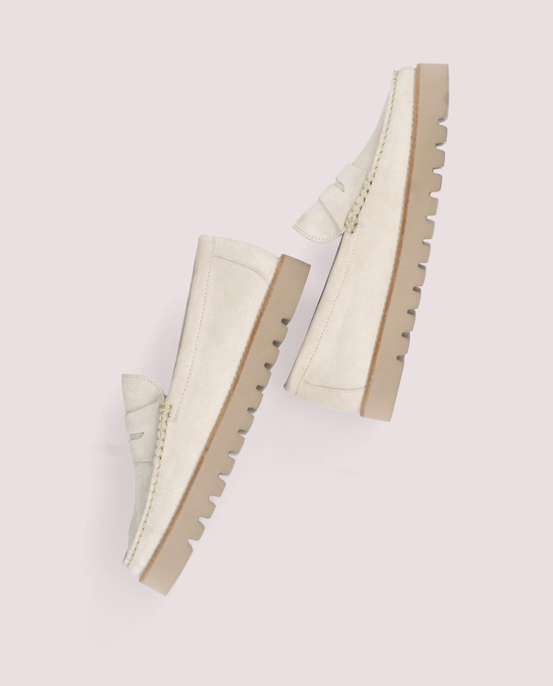 Josephine Grey Leather Loafers