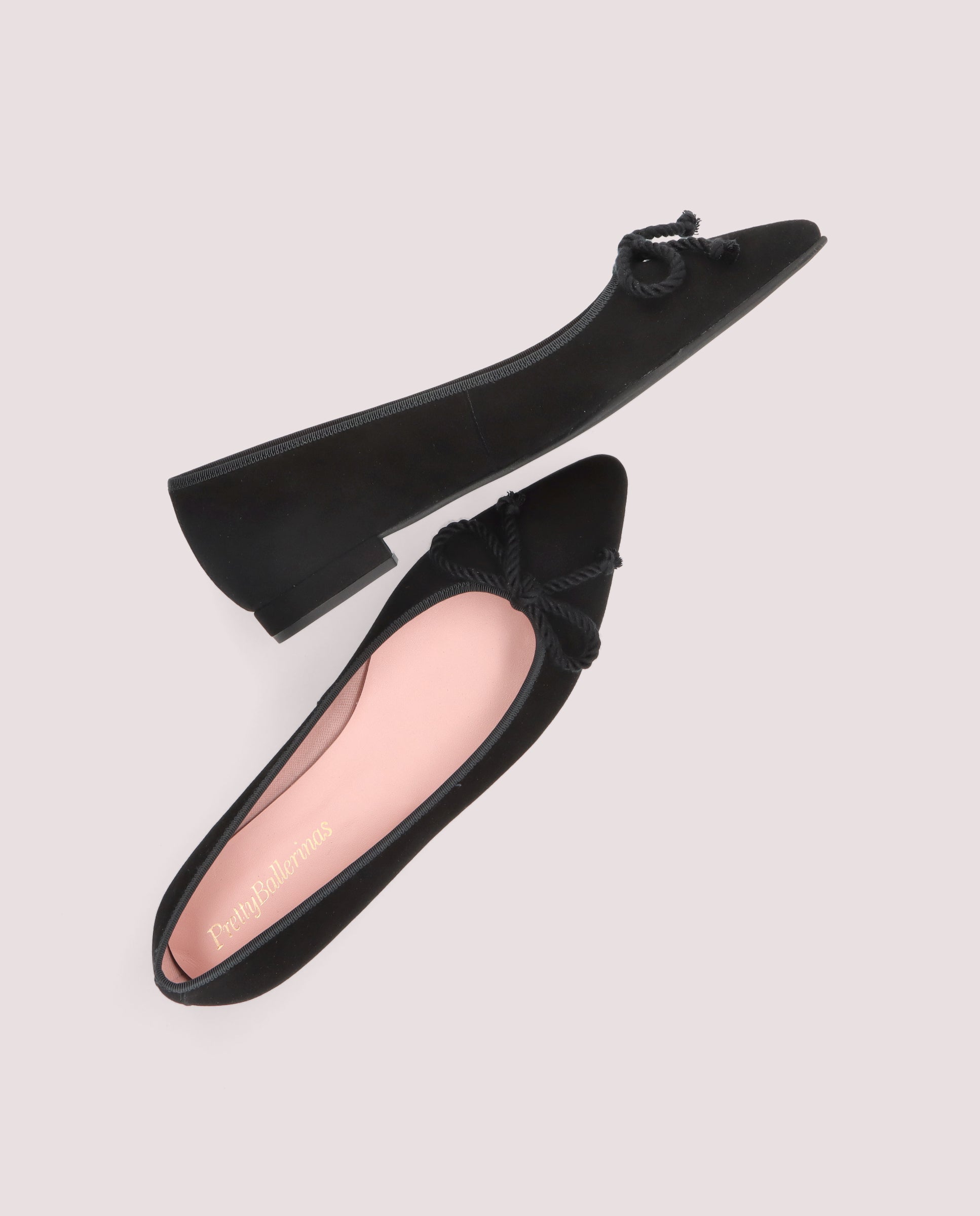 Elise Black Suede Ballet Flats