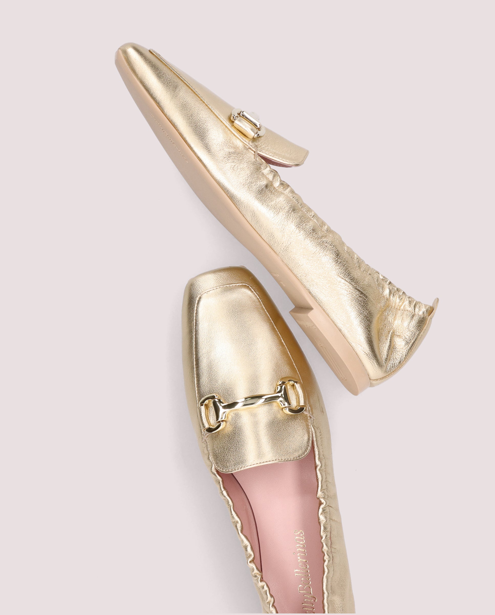 Camille Gold Metallic Leather Loafers