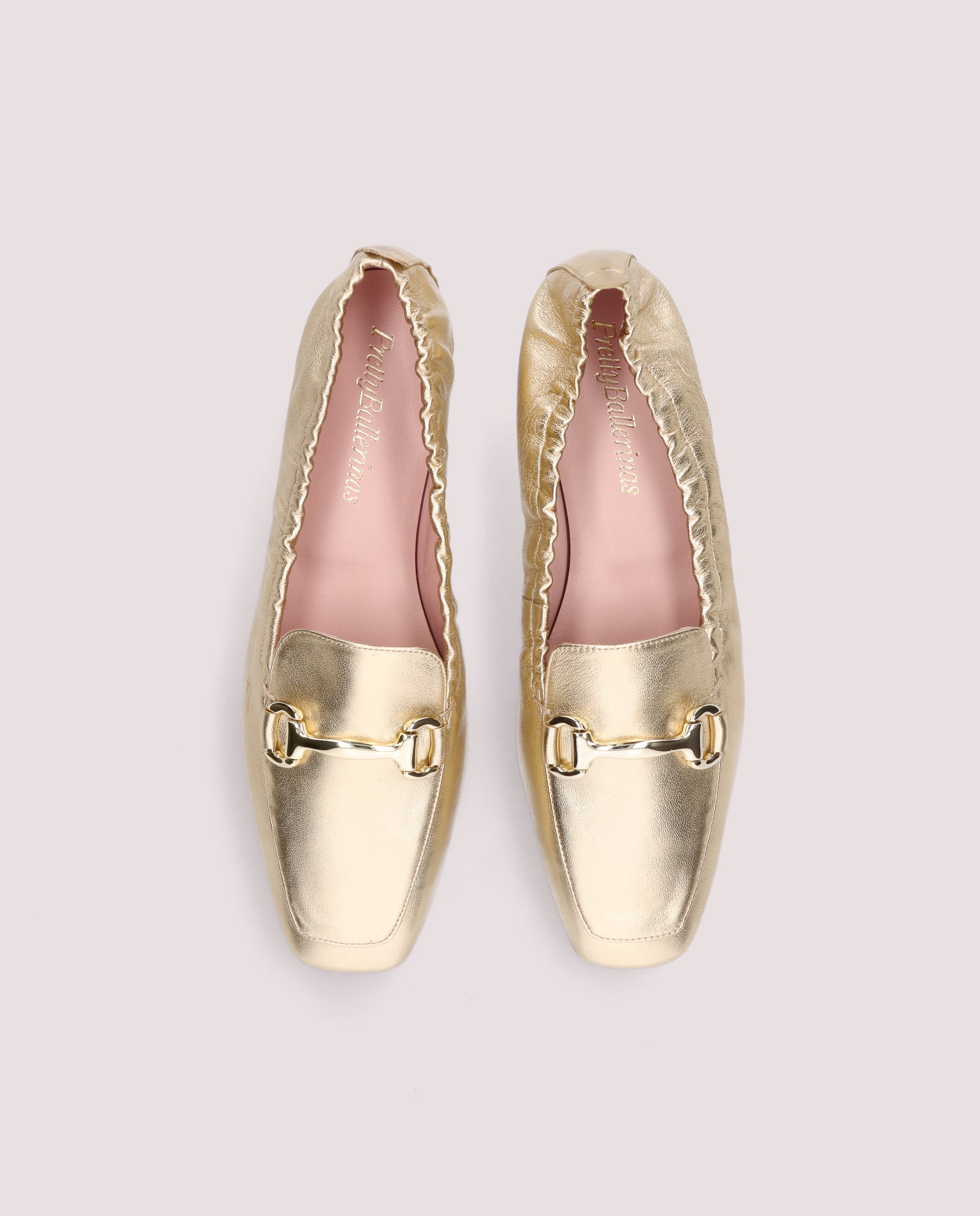 Camille Gold Metallic Leather Loafers