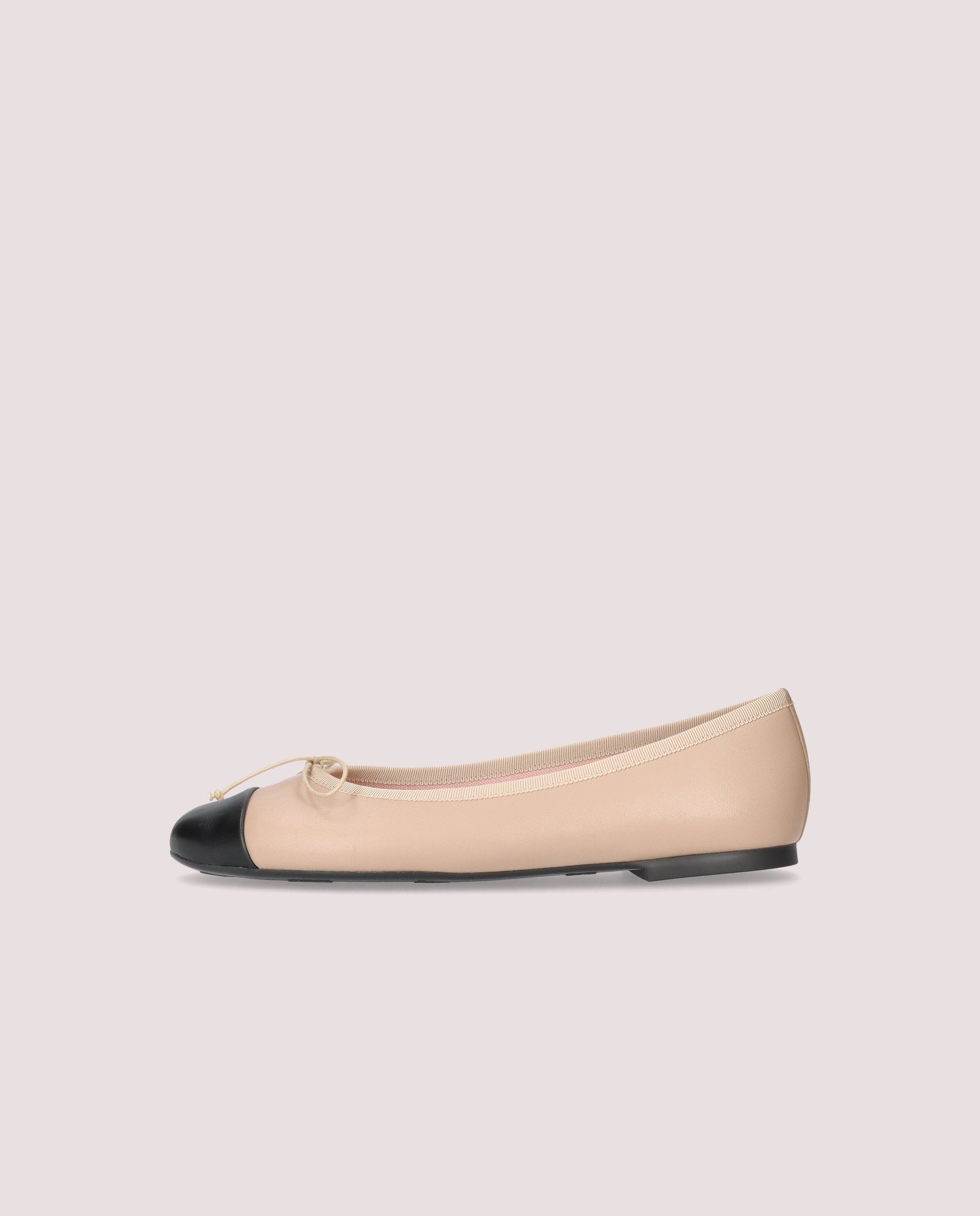 Nicole Beige Leather Ballet Flats