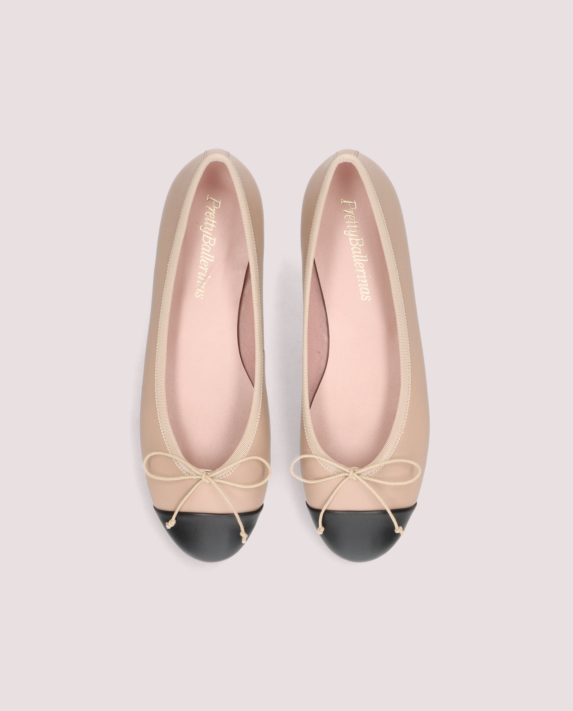 Nicole Beige Leather Ballet Flats