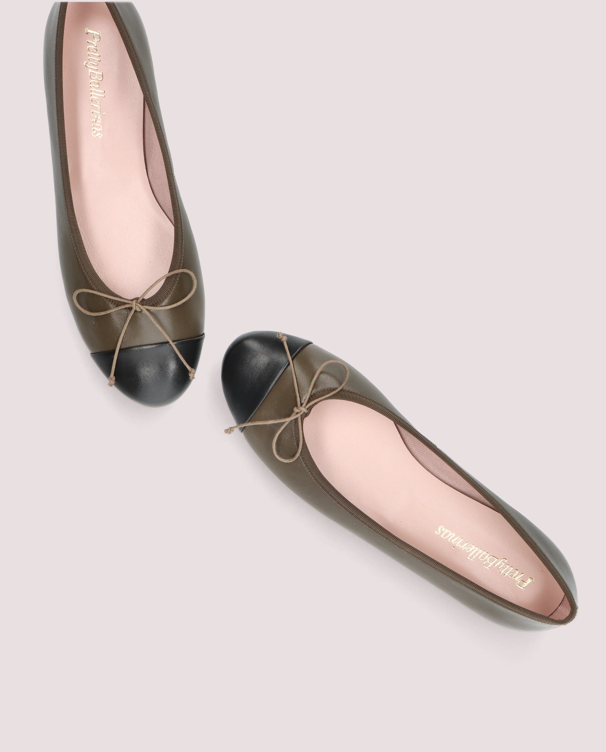 Nicole Green Leather Ballerinas