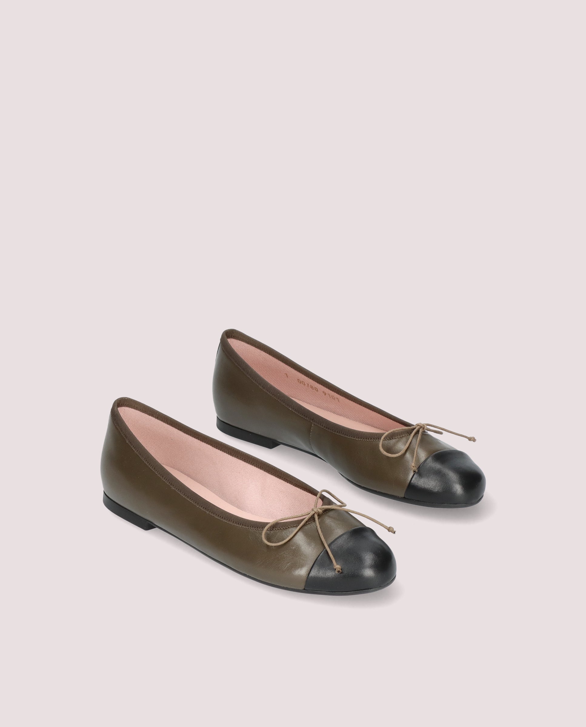 Nicole Green Leather Ballerinas