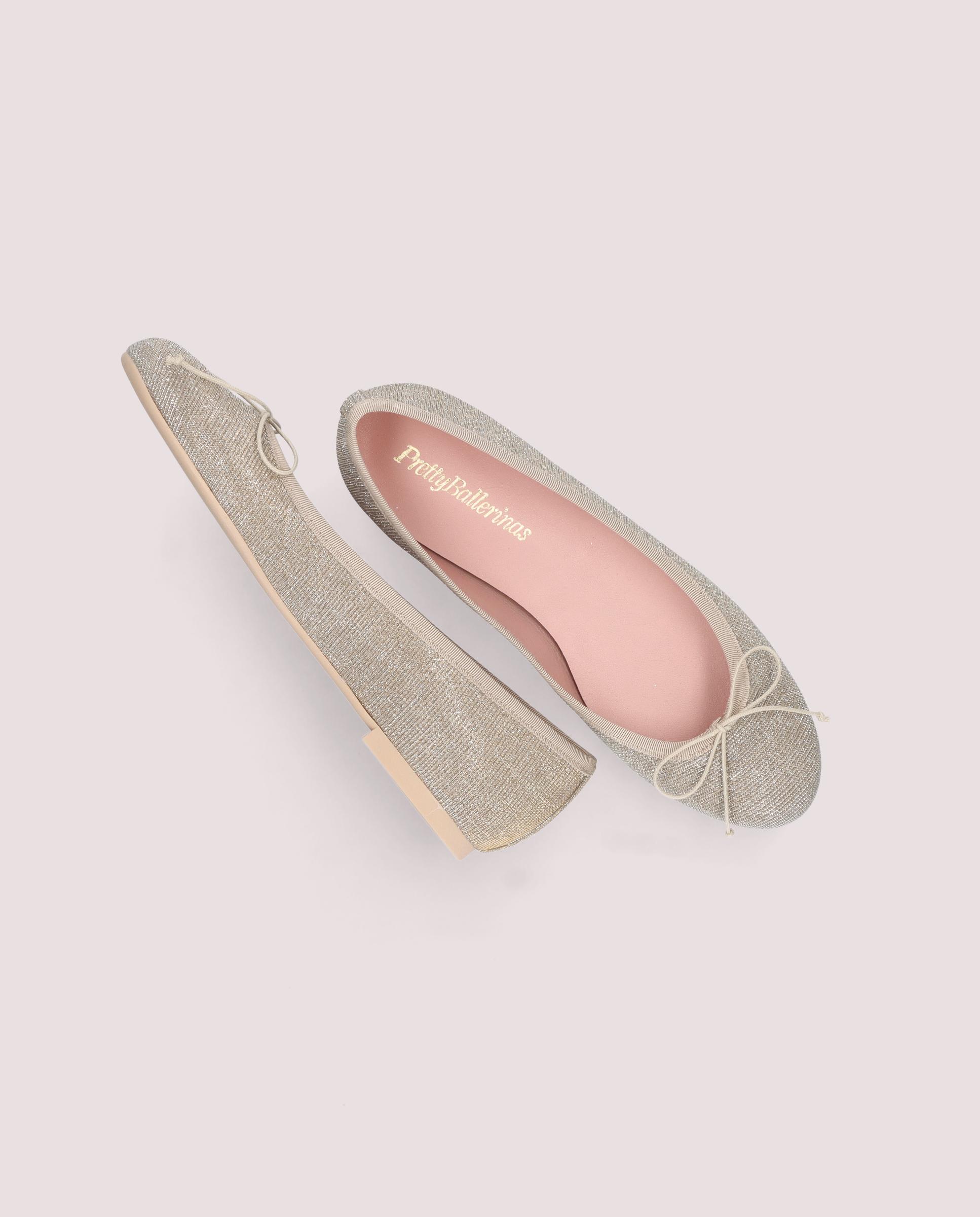 Nicole Silver Ballerinas Metallic Fabrics