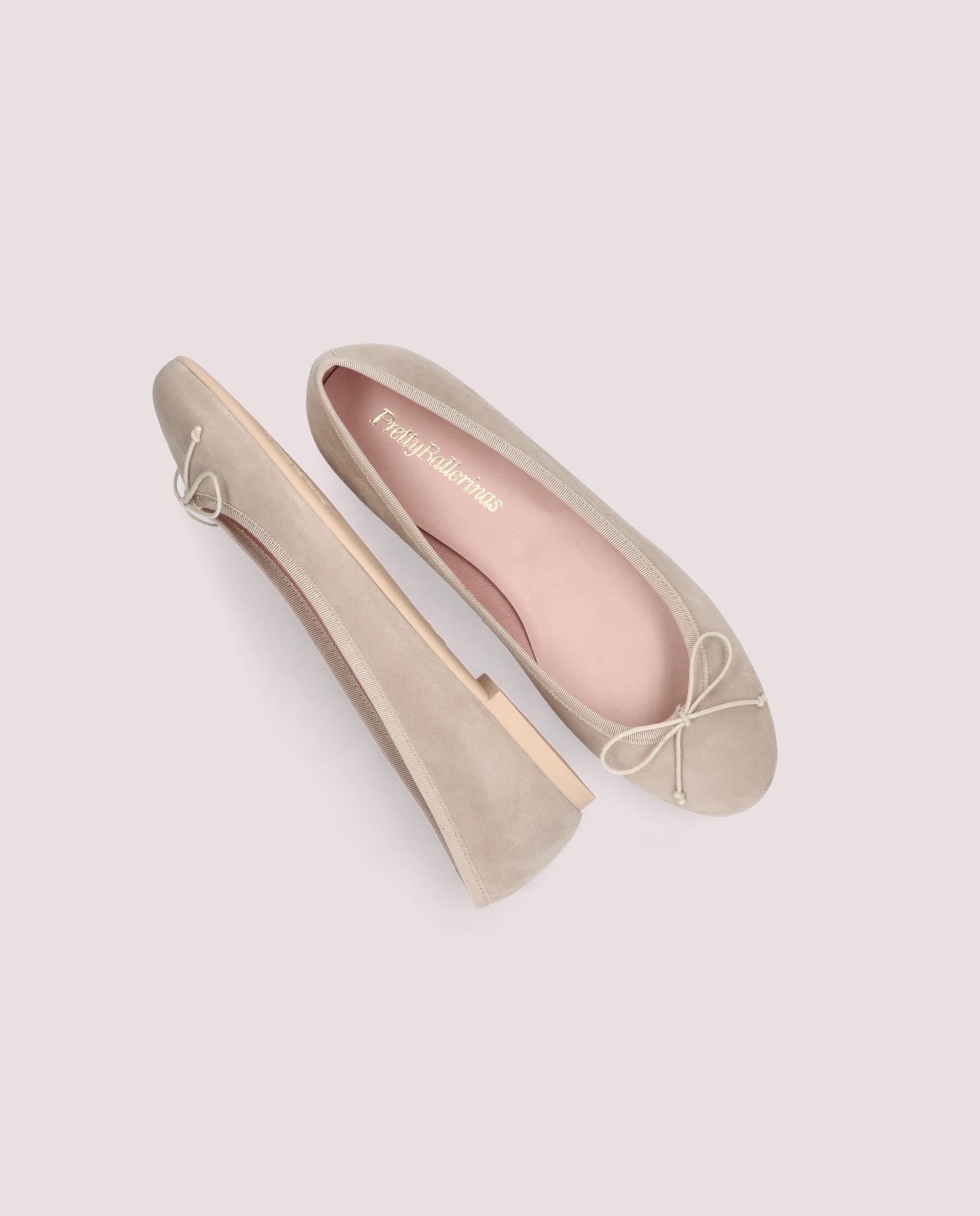 Nicole Beige Suede Ballerinas