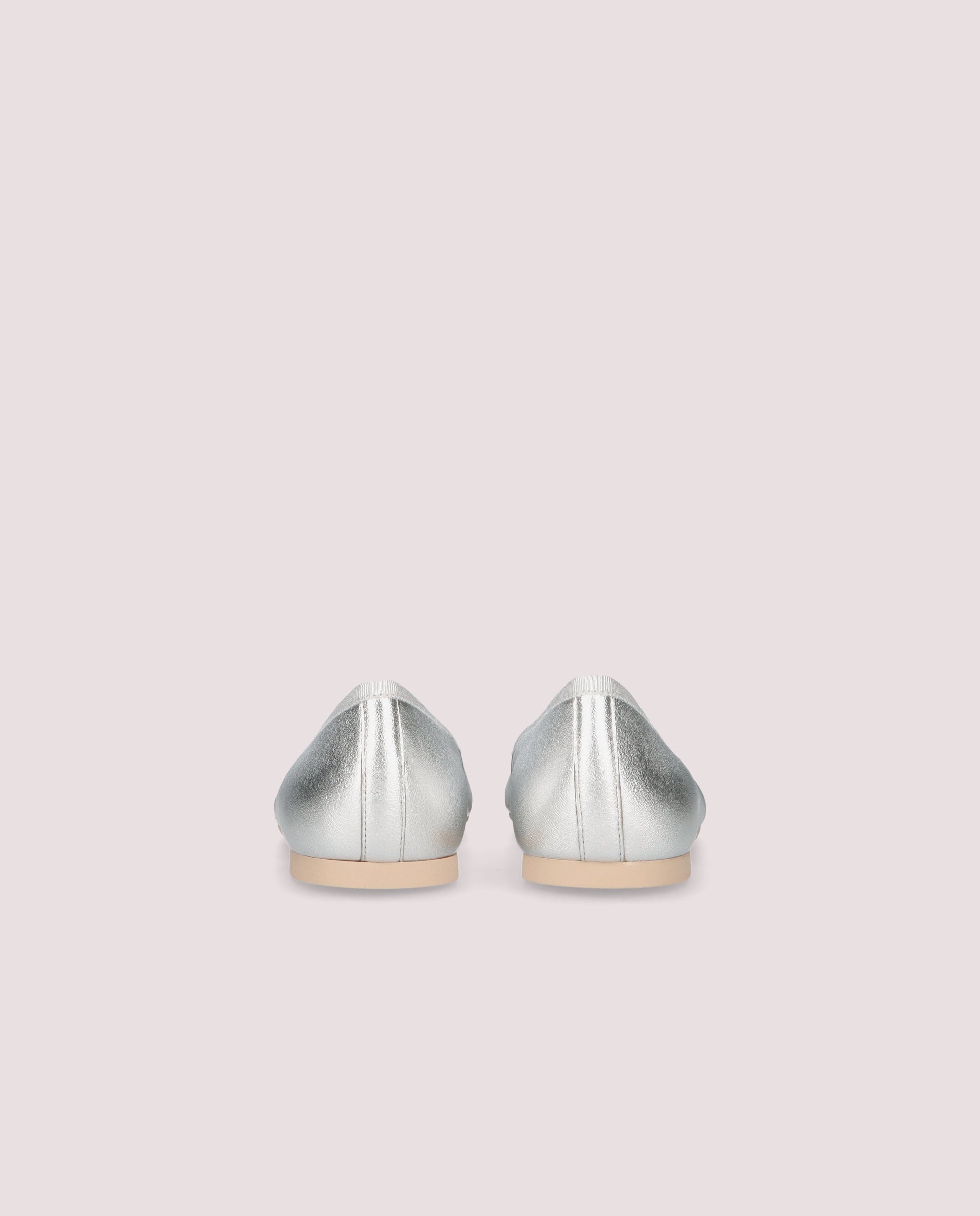 Nicole Silver Metallic Leather Ballerinas